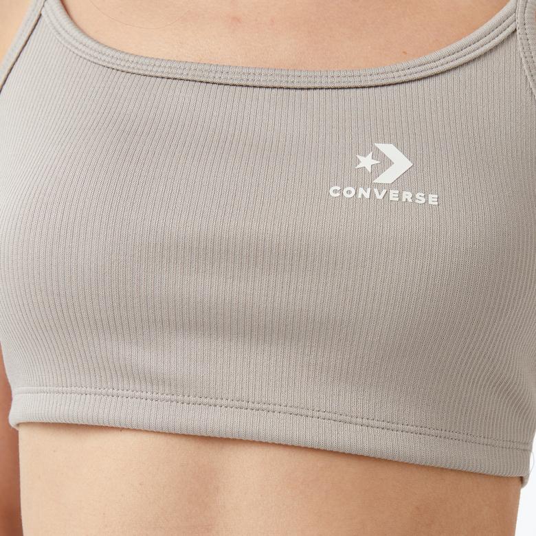 Converse Star Chevron Baskılı Kadın  Gri T-Shirt