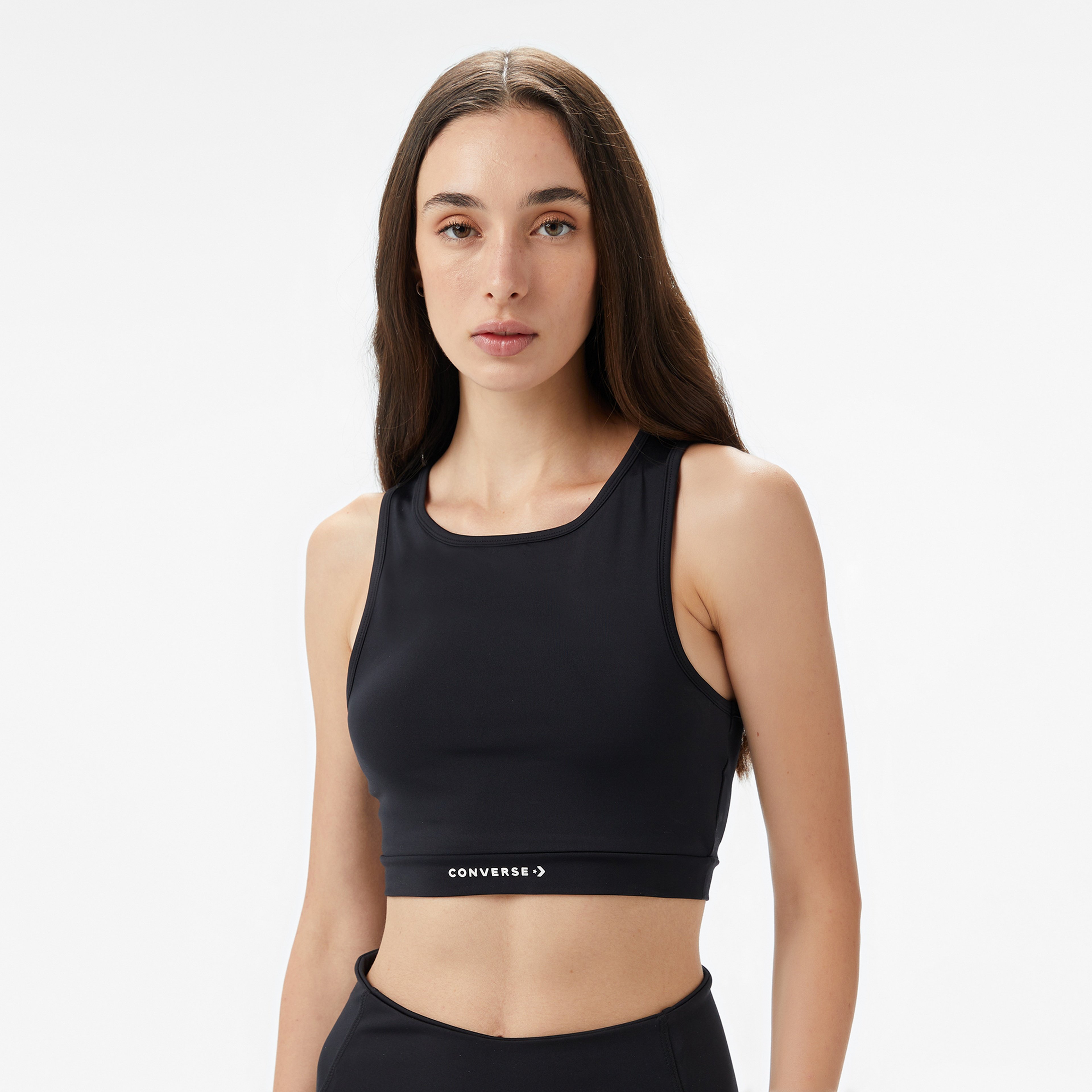 Converse Star Chevron Baskılı Kadın  Siyah T-Shirt