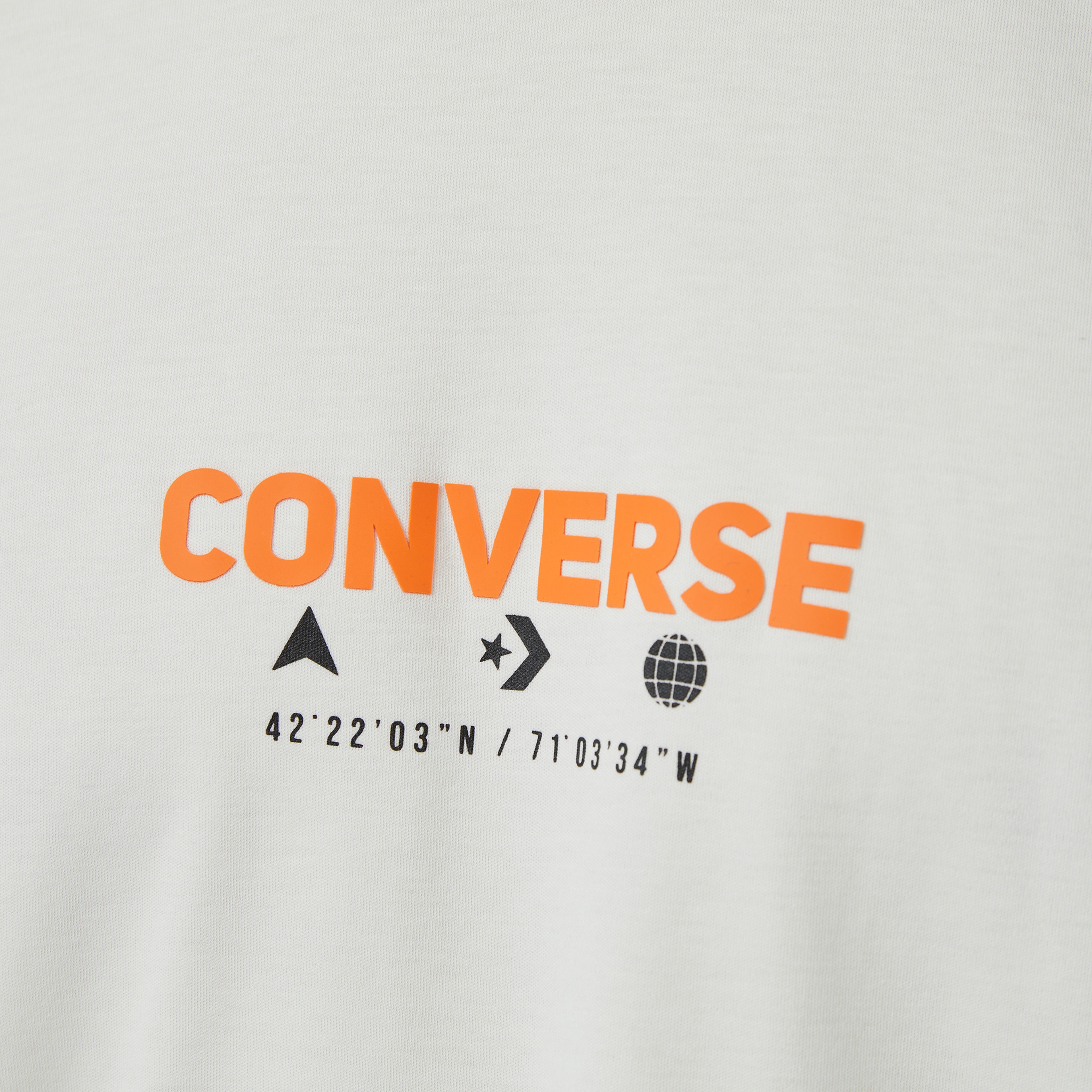 Converse Star Chevron Baskılı Erkek Oversize Fit Krem T-Shirt