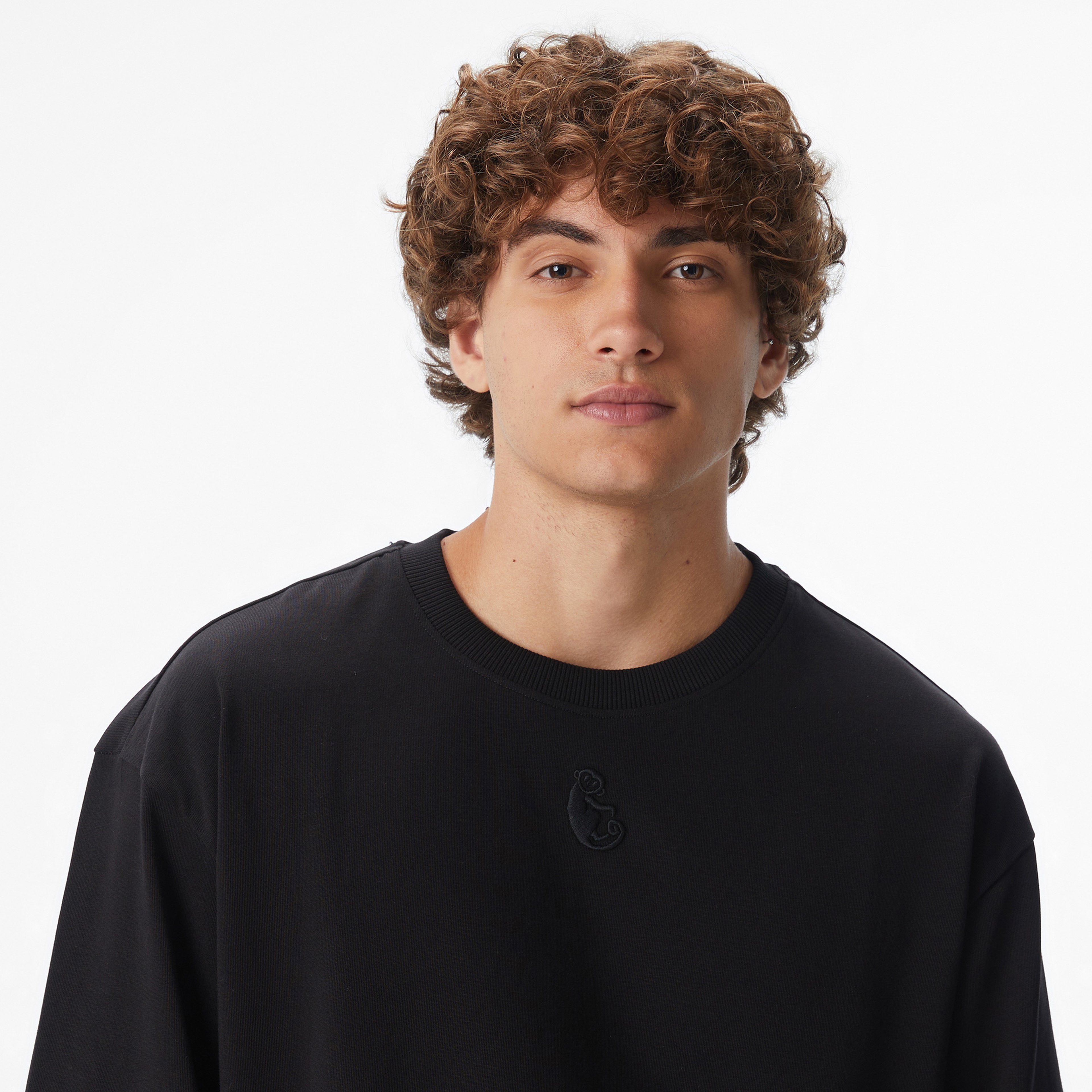 UNITED4 x Monkey Project Comfort Fit Erkek Siyah T-Shirt