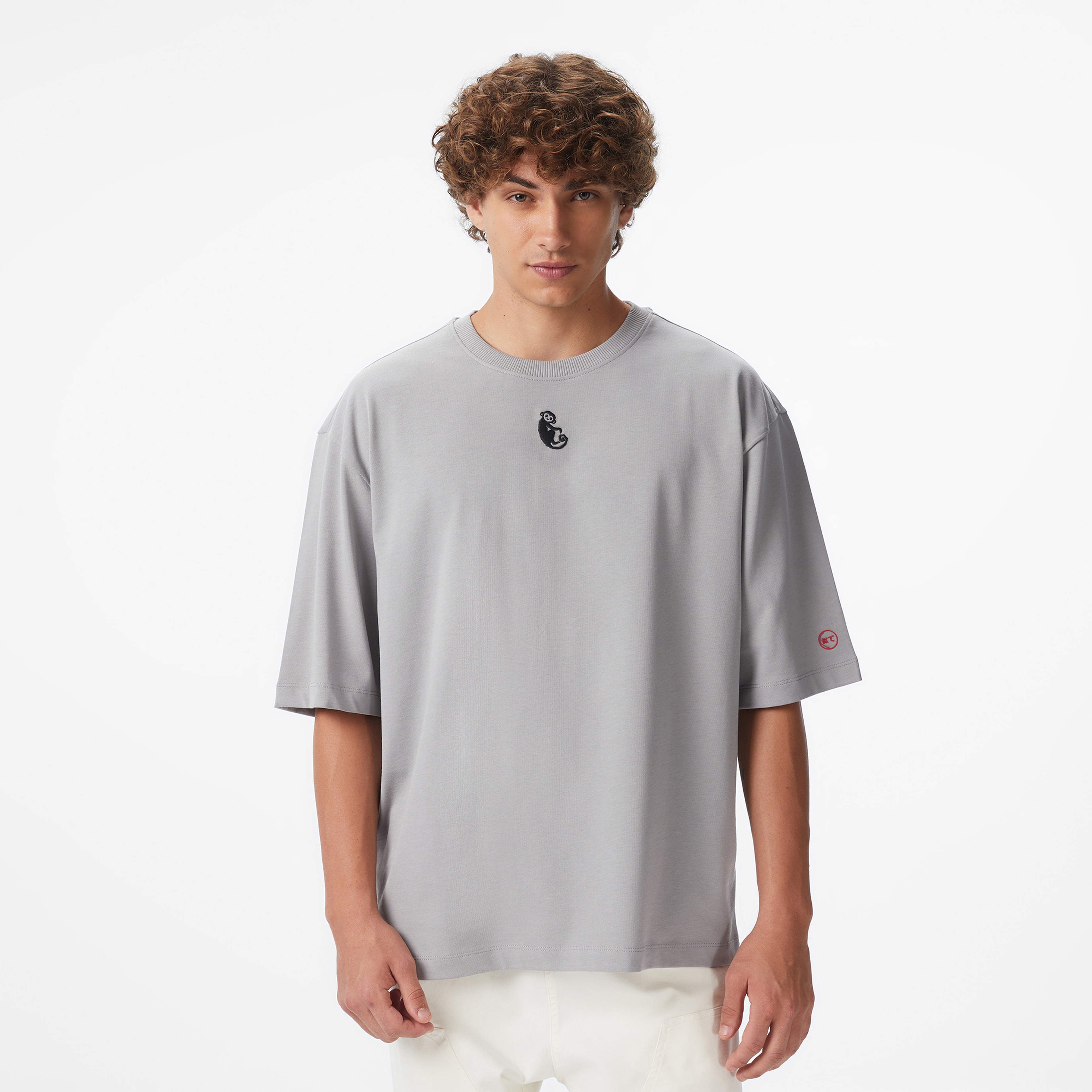 UNITED4 x Monkey Project Comfort Fit Erkek Gri T-Shirt