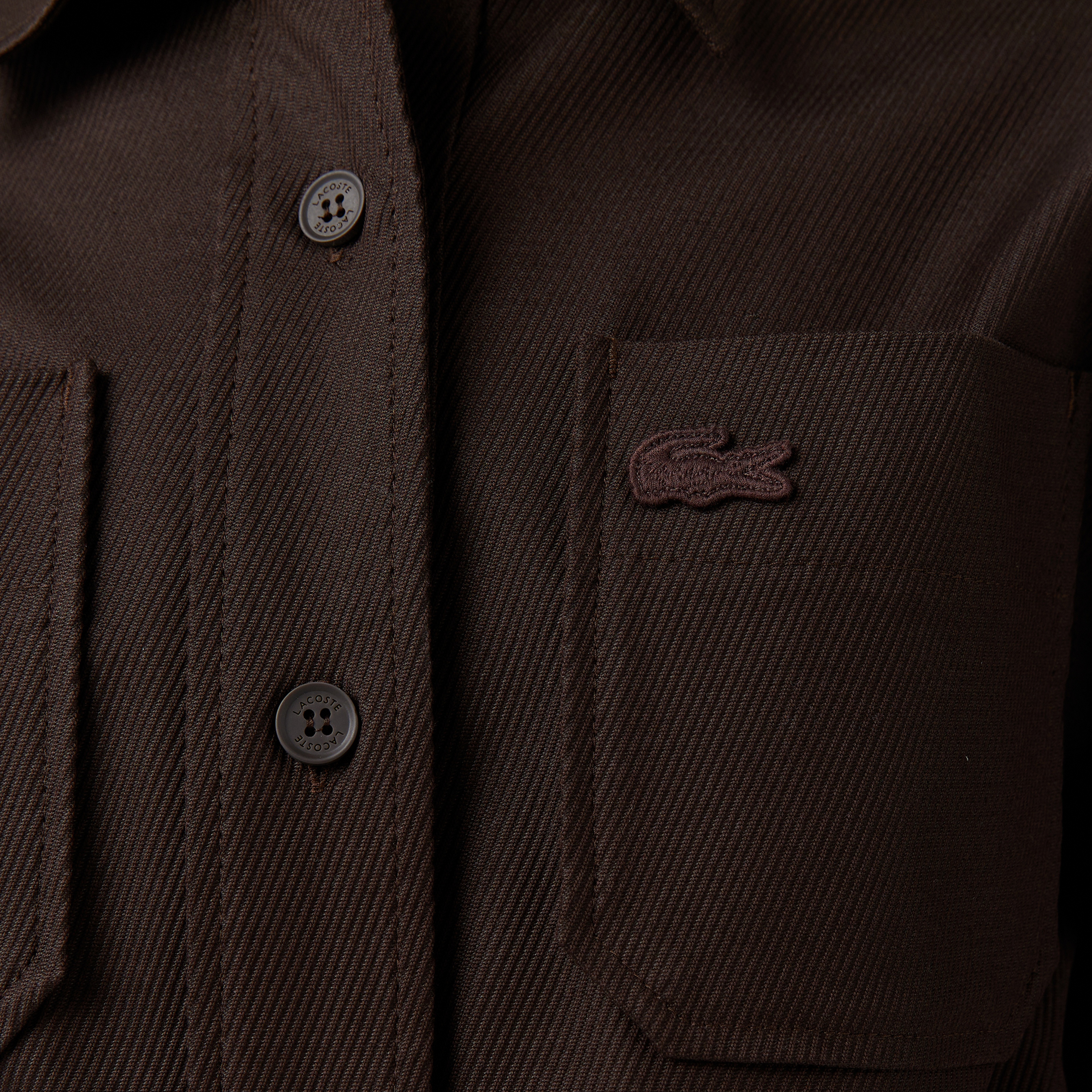 Lacoste Kadın Classic Fit Kısa Kollu Kahverengi Elbise