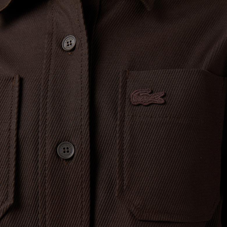 Kadın Classic Fit Kısa Kollu Kahverengi Elbise