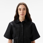 Kadın Classic Fit Kısa Kollu Siyah Elbise