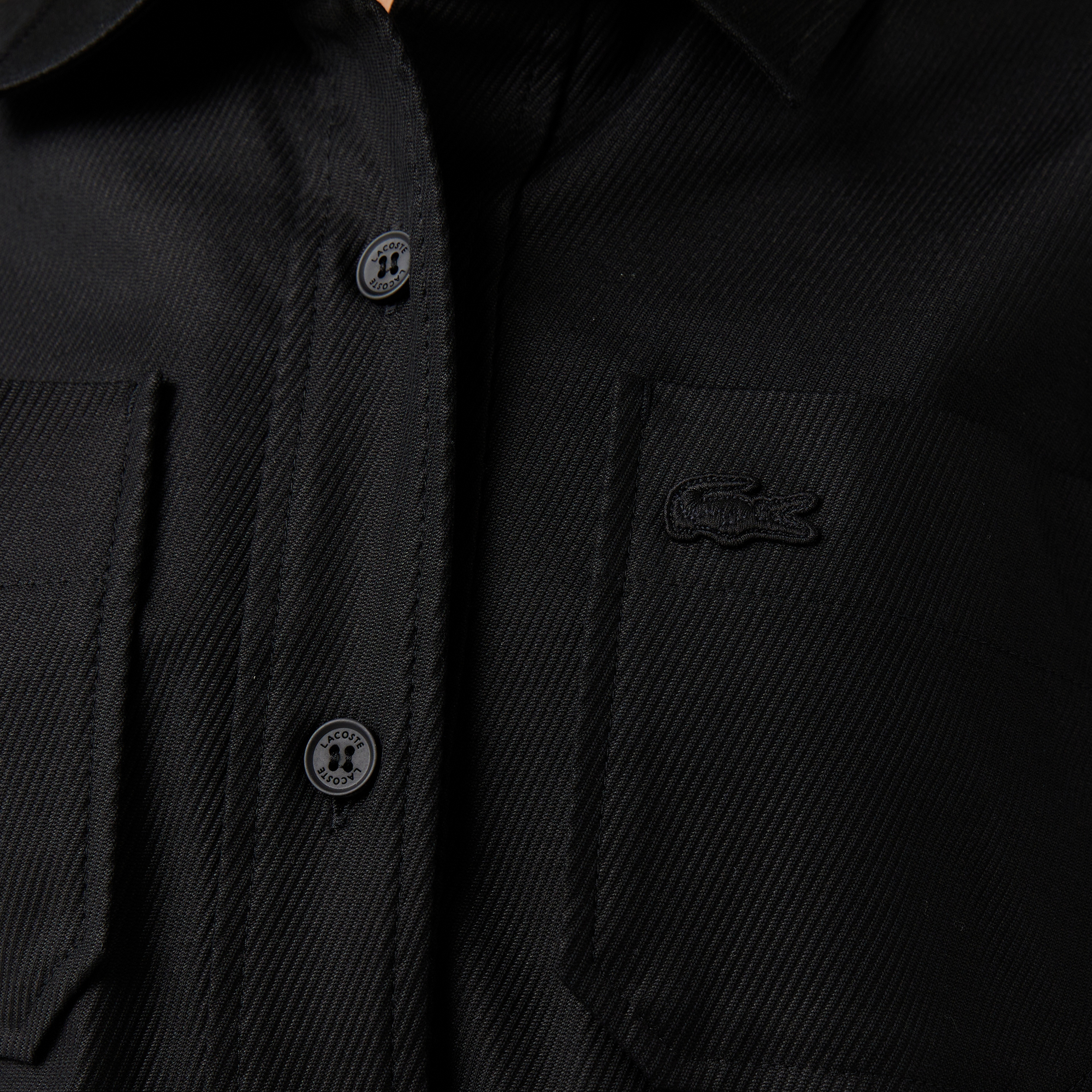 Lacoste Kadın Classic Fit Kısa Kollu Siyah Elbise