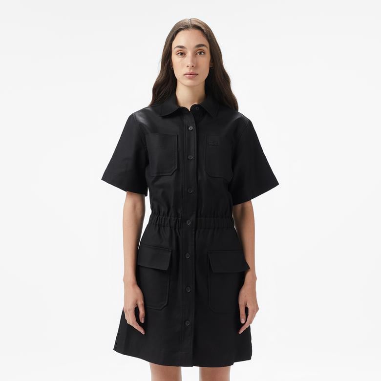 Kadın Classic Fit Kısa Kollu Siyah Elbise