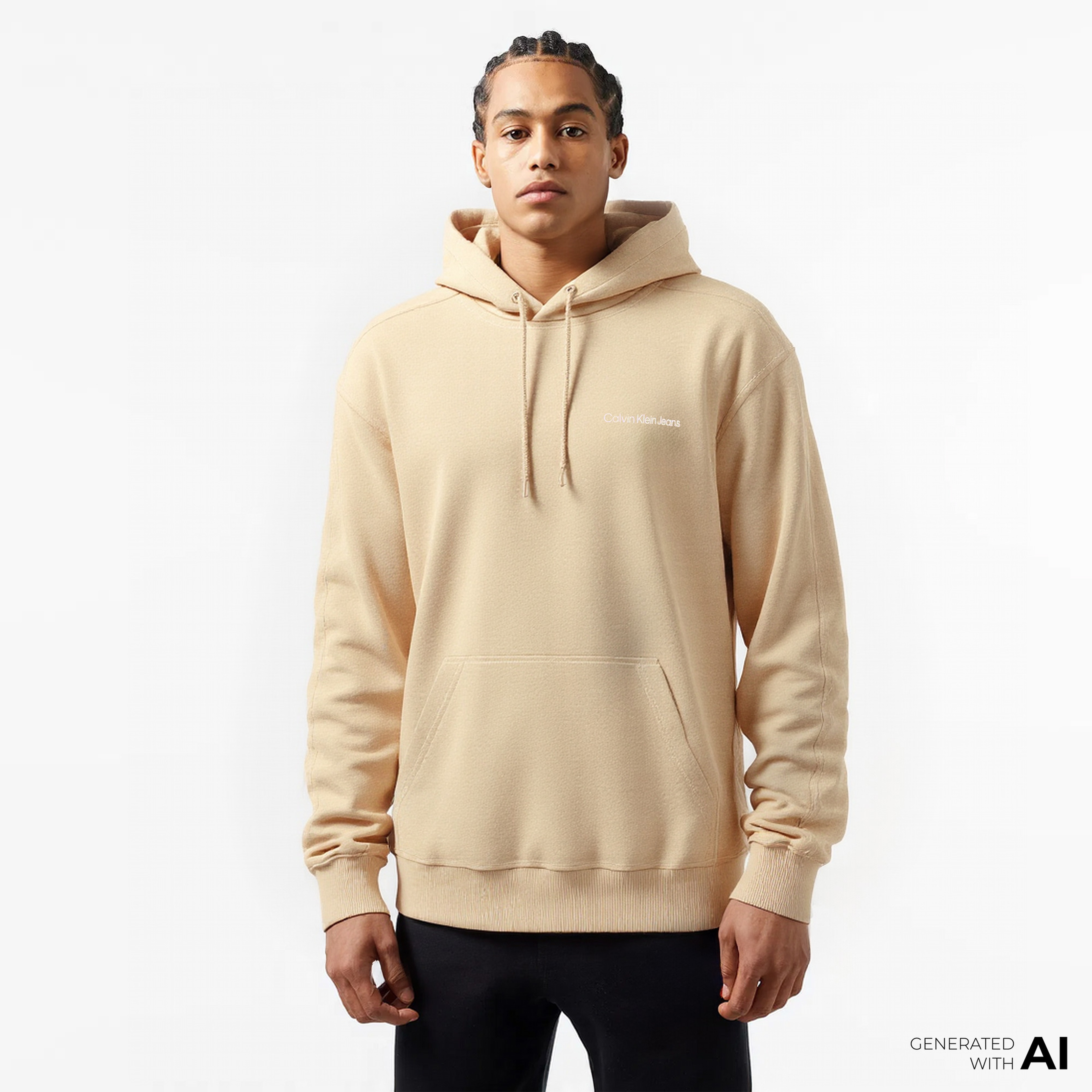 Calvin Klein Erkek Bej Sweatshirt