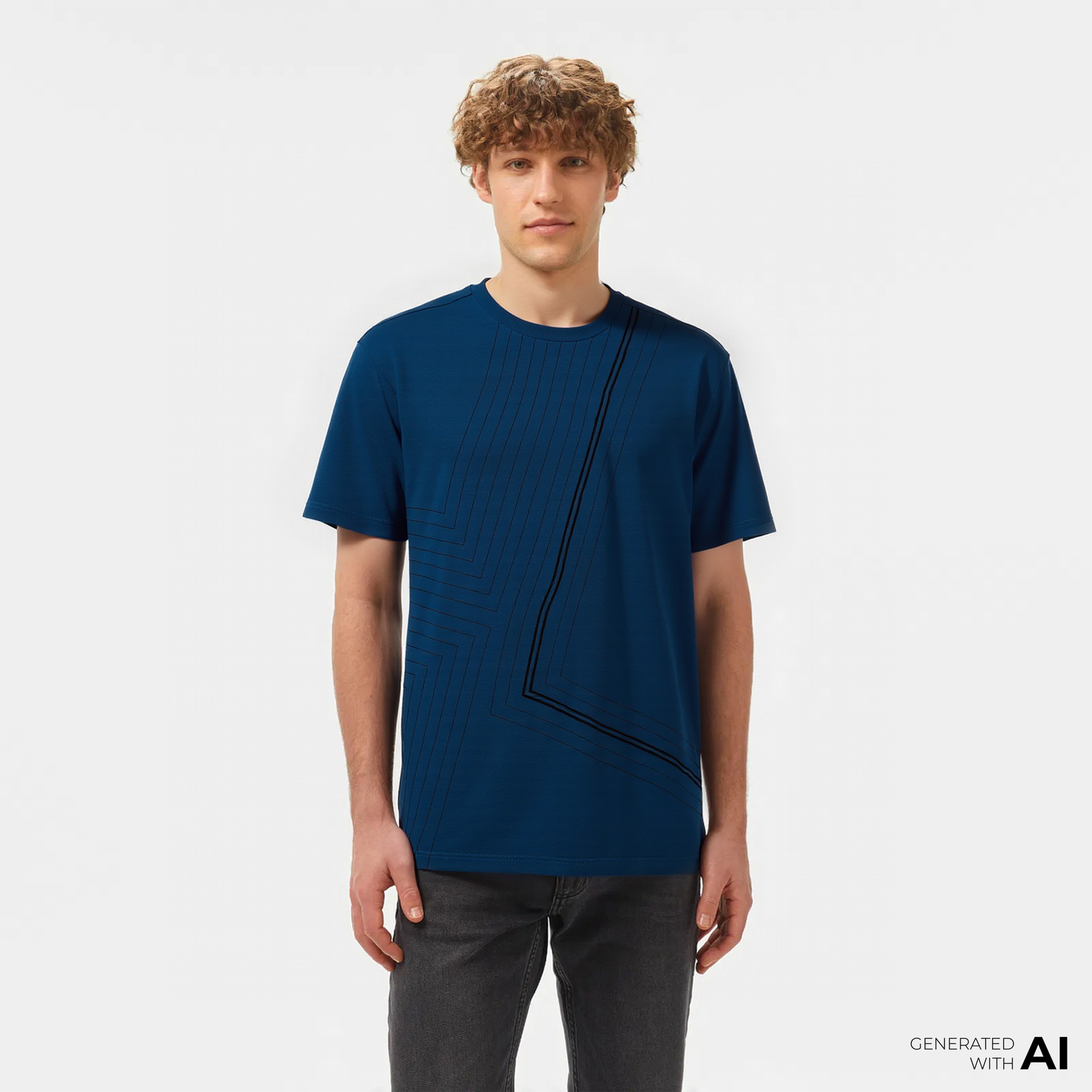 Boss Erkek Mavi T-Shirt