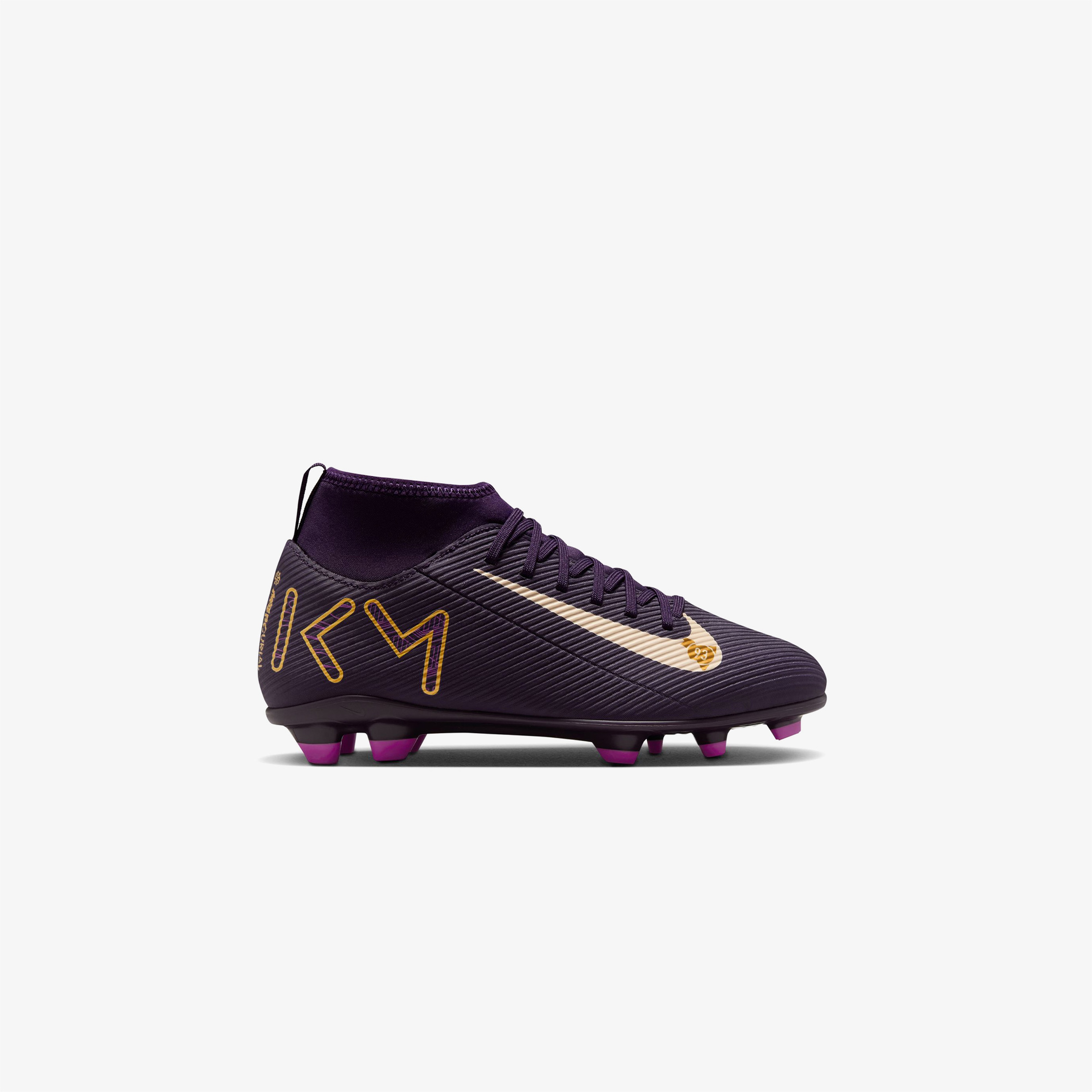 Nike Jr. Mercurial Superfly 10 Club "Kylian Mbappe" Çocuk Mor Çim Saha Kramponu
