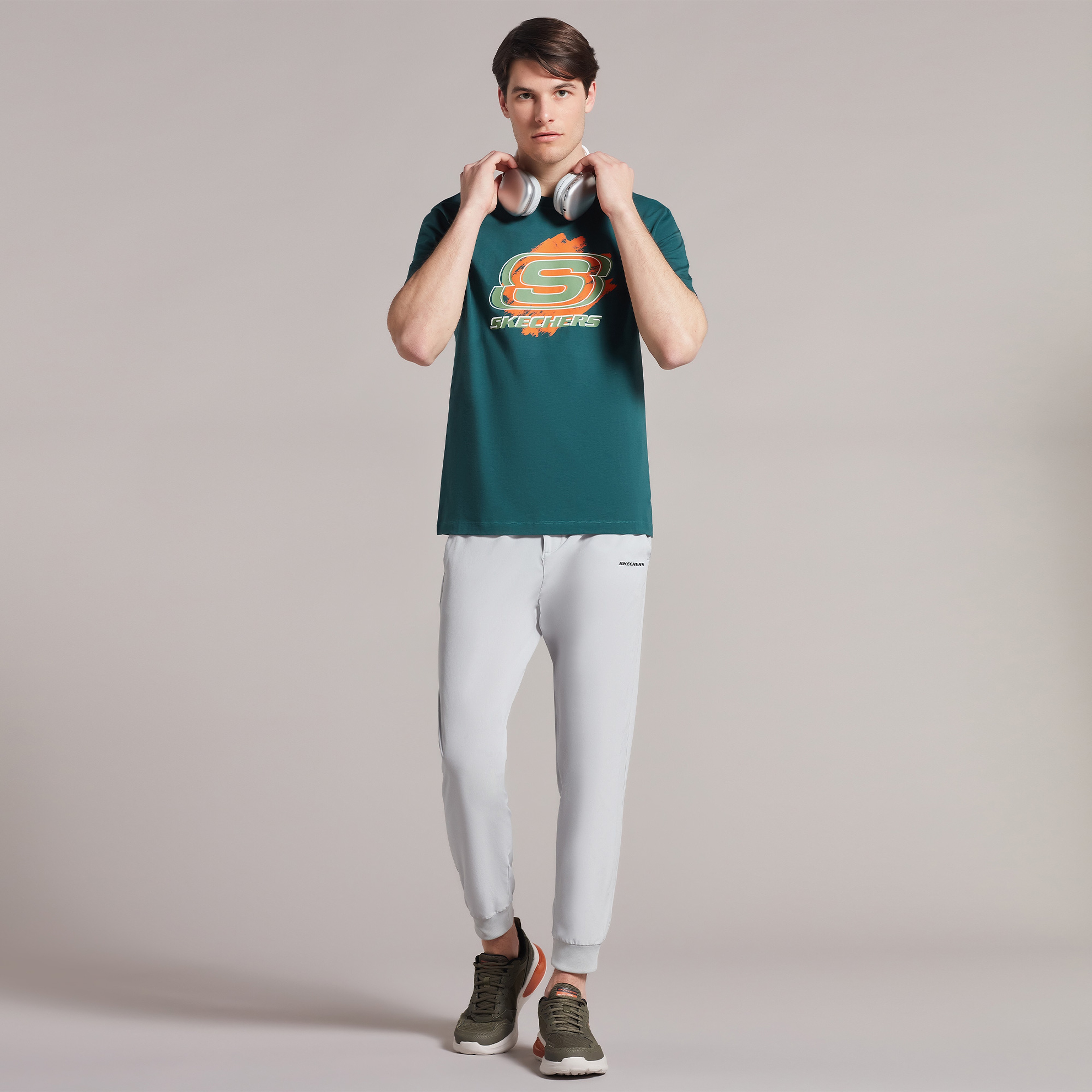 Skechers Micro Collection Side Zipped Erkek Gri Günlük Eşofman Altı