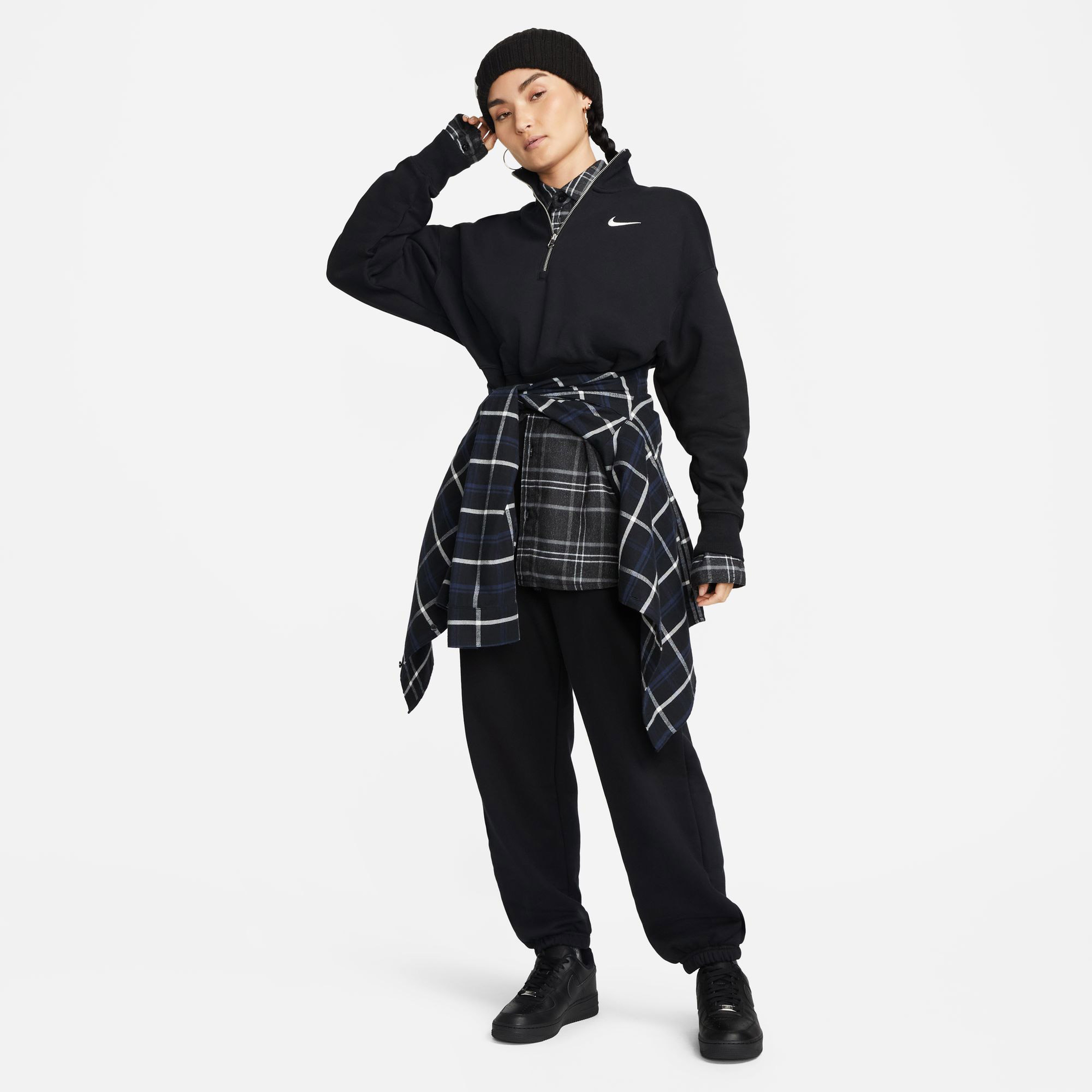 Nike Sportswear Phoenix Fleece Kadın Siyah Sweatshirt