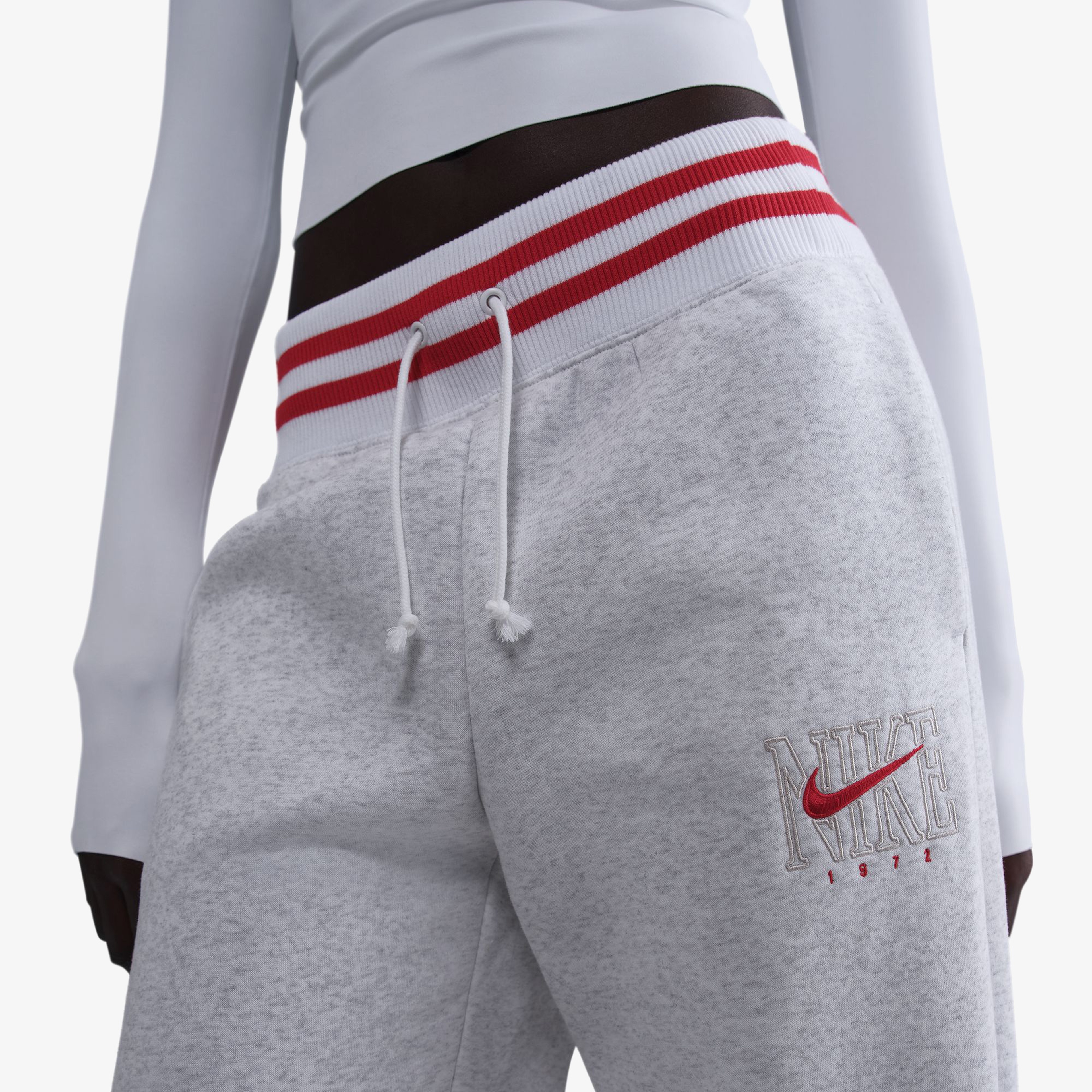 Nike Phoenix Fleece Wide Leg Kadın Beyaz Eşofman Altı