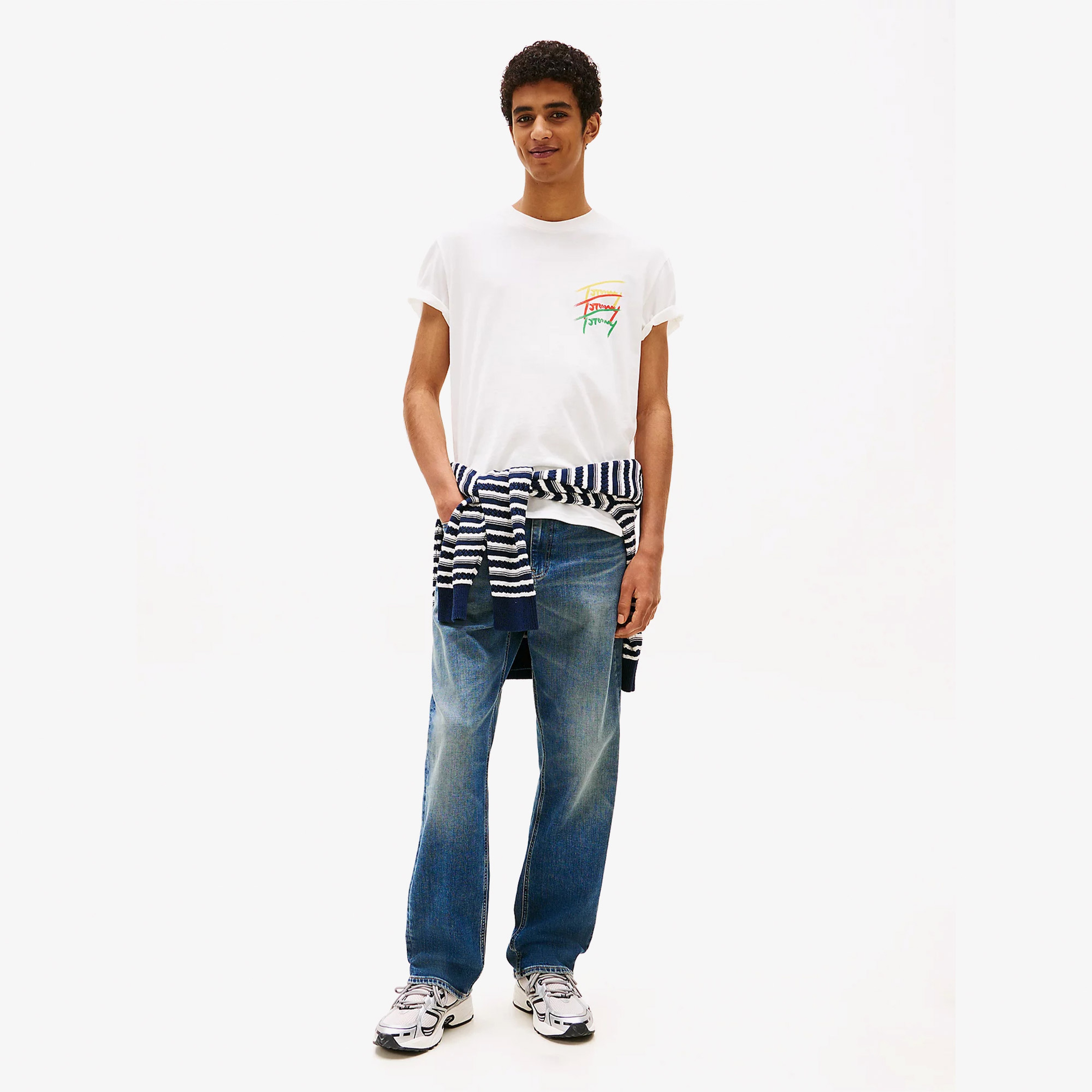 Tommy Jeans Regular Twisted Erkek Beyaz T-Shirt