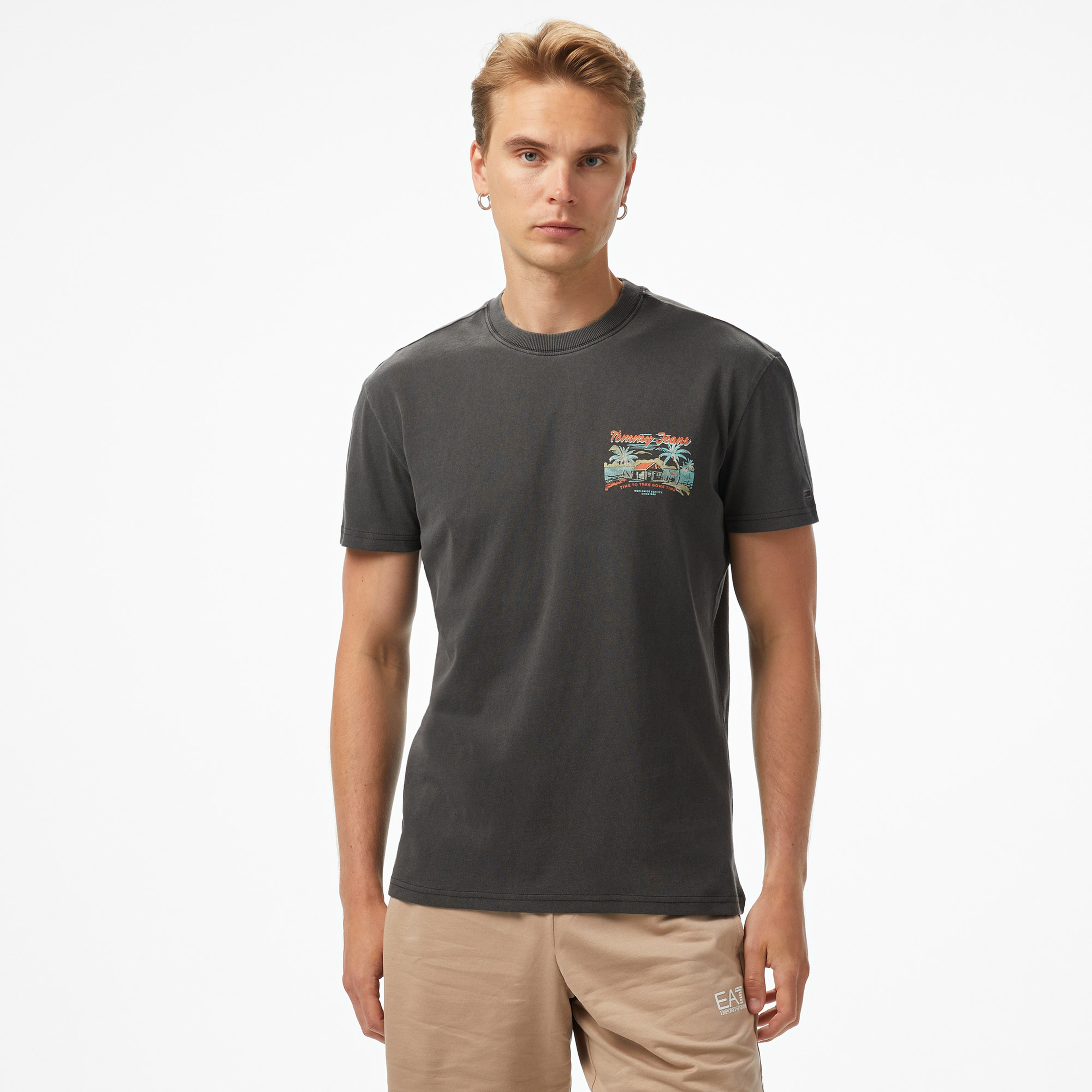 Tommy Jeans Regular Cabana Erkek Gri T-Shirt