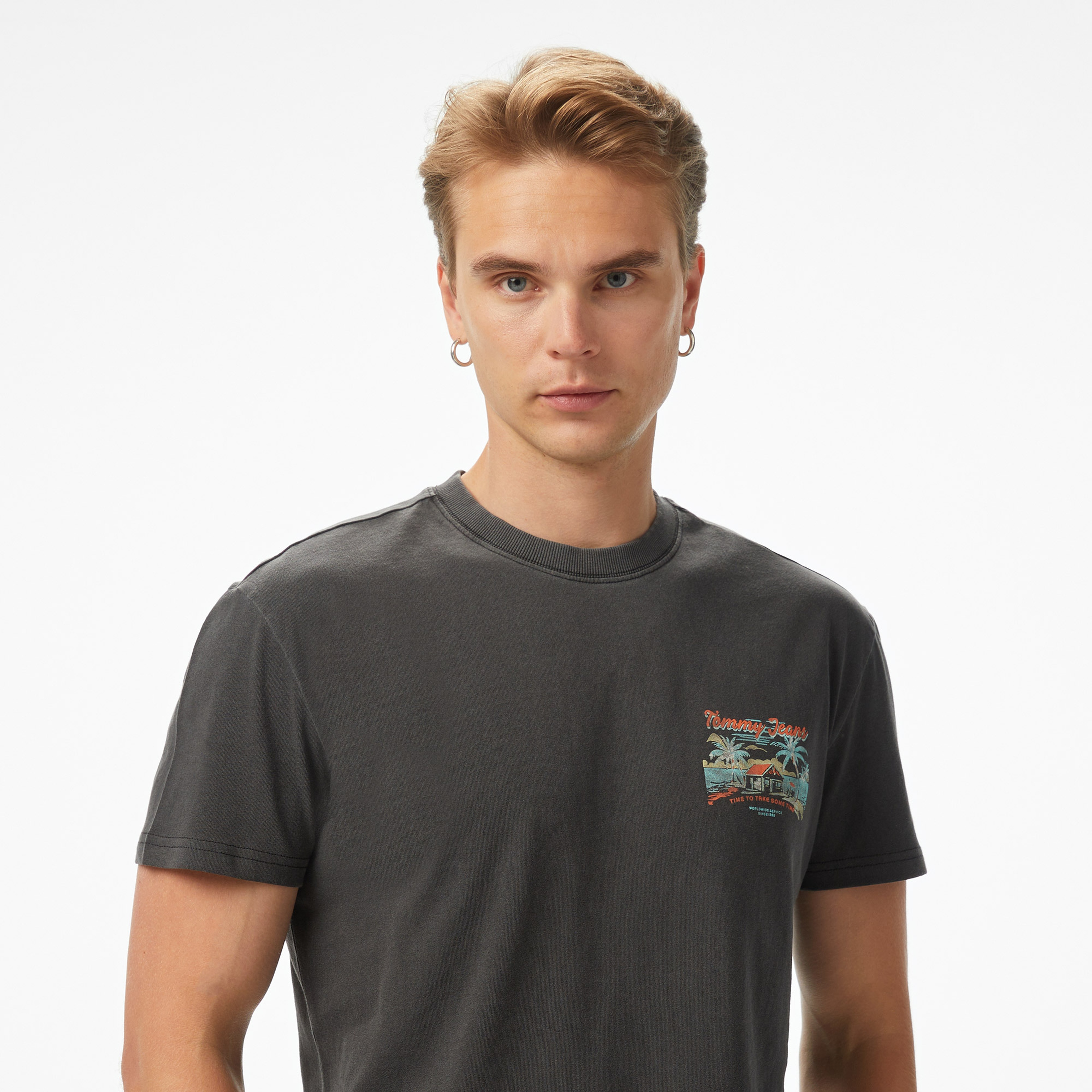 Tommy Jeans Regular Cabana Erkek Gri T-Shirt