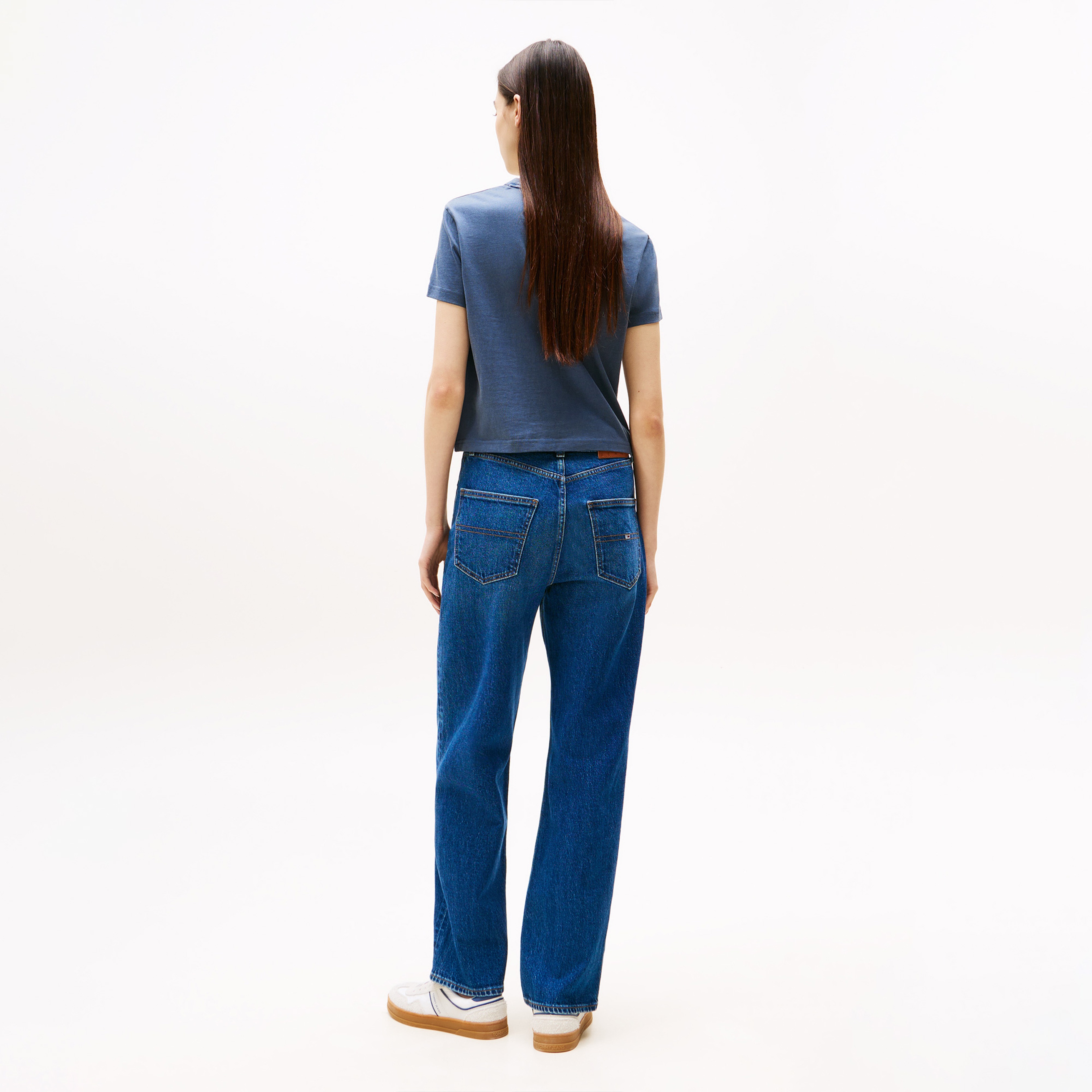 Tommy Jeans Regular Varsity Crew Kadın Mavi T-Shirt