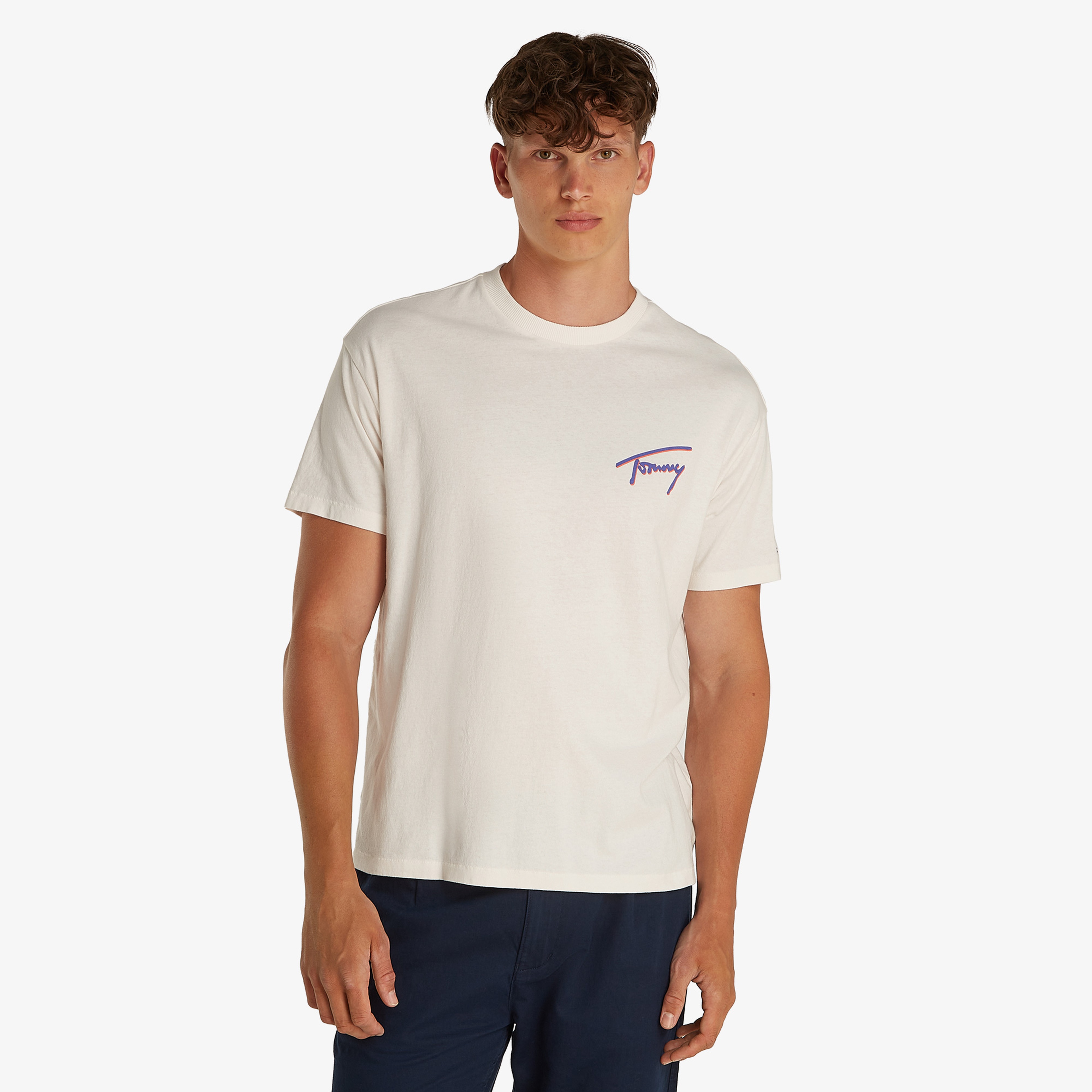 Tommy Jeans Faded Graphic Erkek Gri T-Shirt