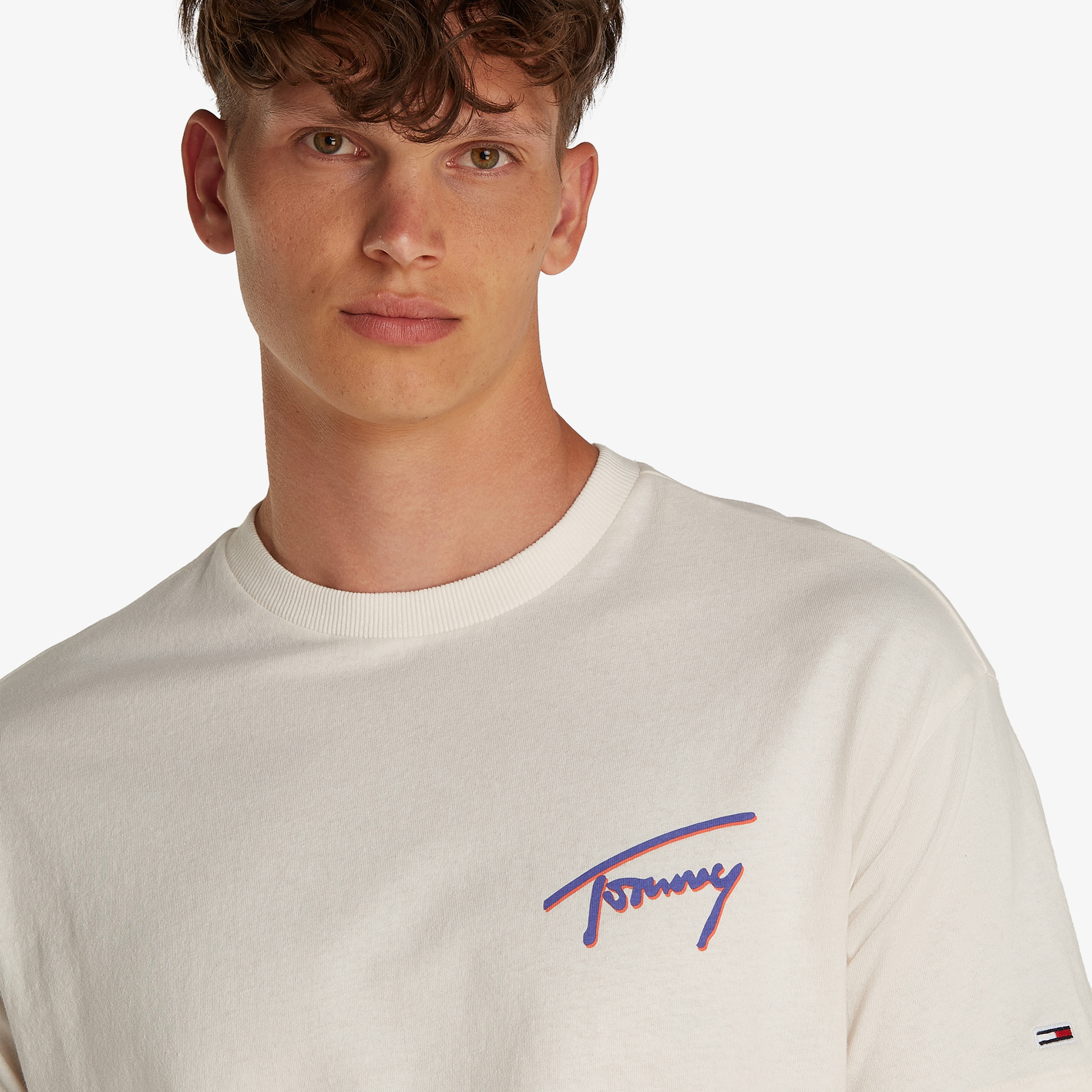 Tommy Jeans Faded Graphic Erkek Gri T-Shirt