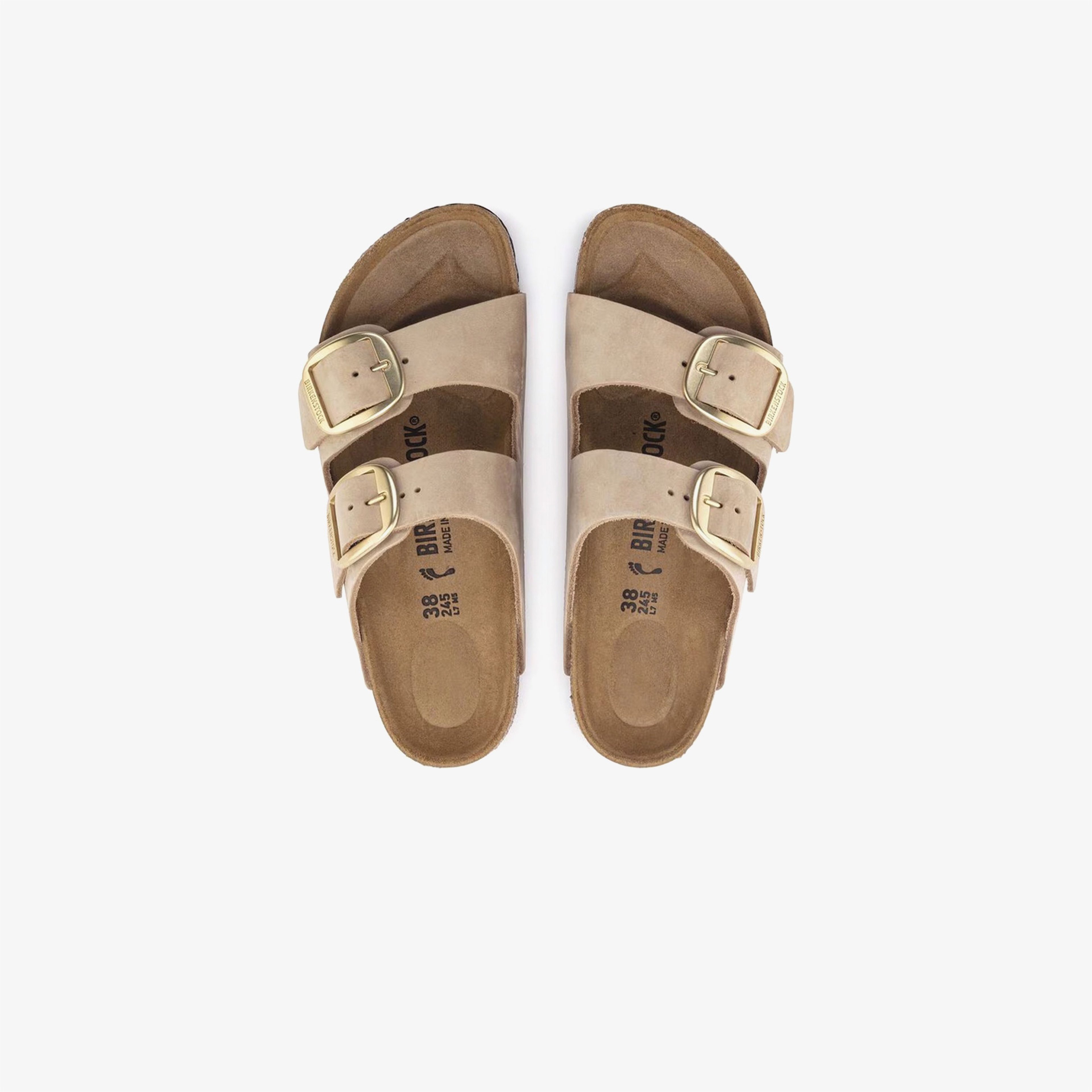 Birkenstock Arizona Big Buckle Nubuk Kadın Krem Terlik