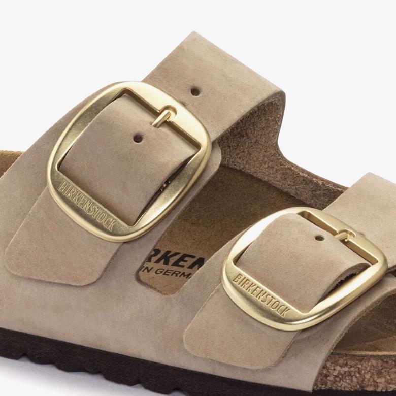 Birkenstock Arizona Big Buckle Nubuk Kadın Krem Terlik