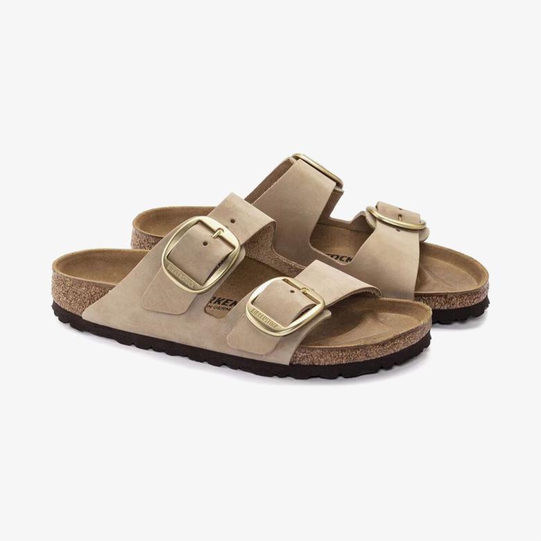 Birkenstock Arizona Big Buckle Nubuk Kadın Krem Terlik