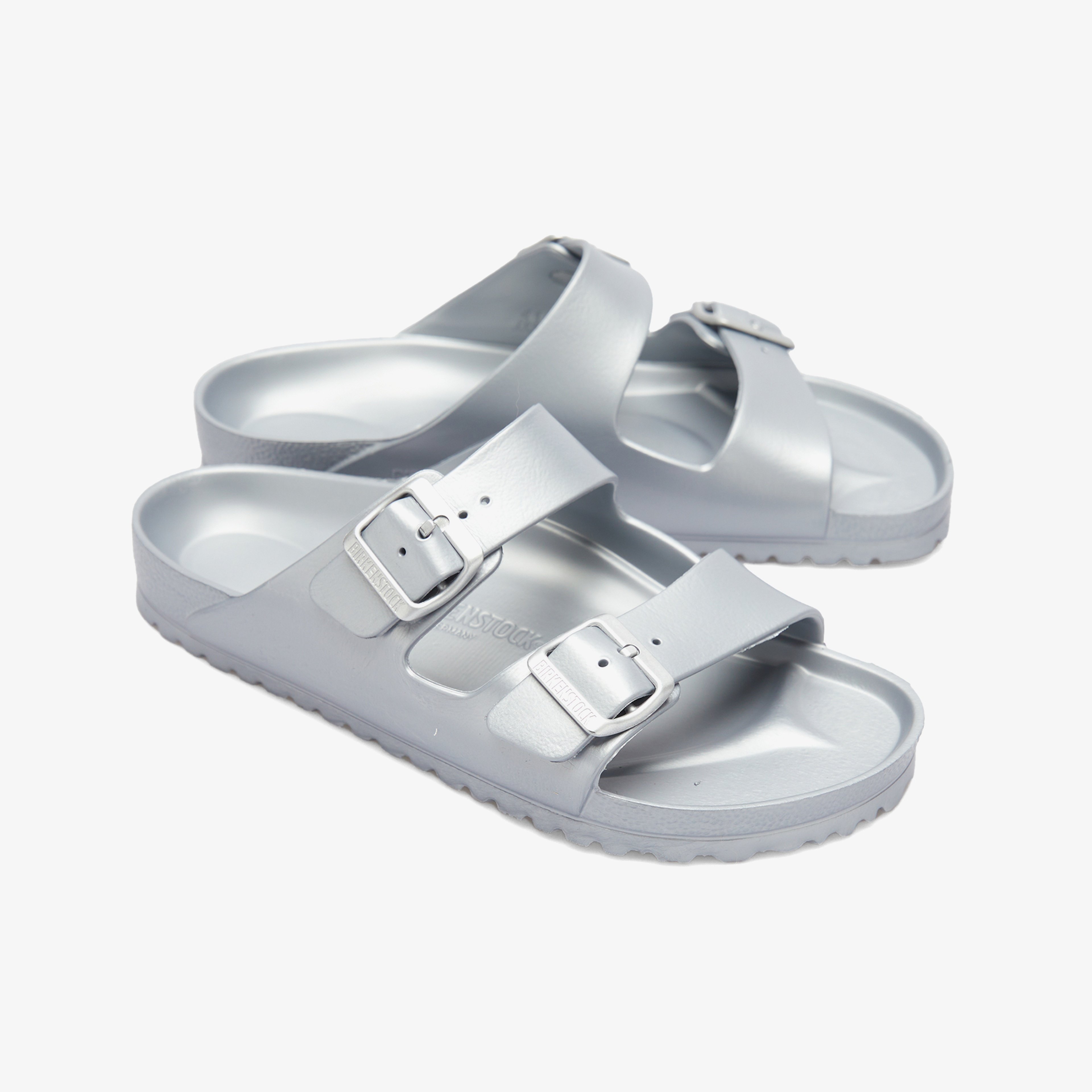 Birkenstock Arizona Eva Metallic Çift Bantlı Erkek Gri Plaj Terliği