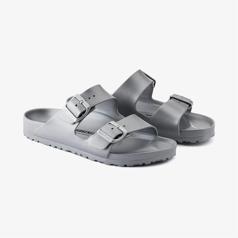 Birkenstock Arizona Eva Metallic Çift Bantlı Erkek Gri Plaj Terliği