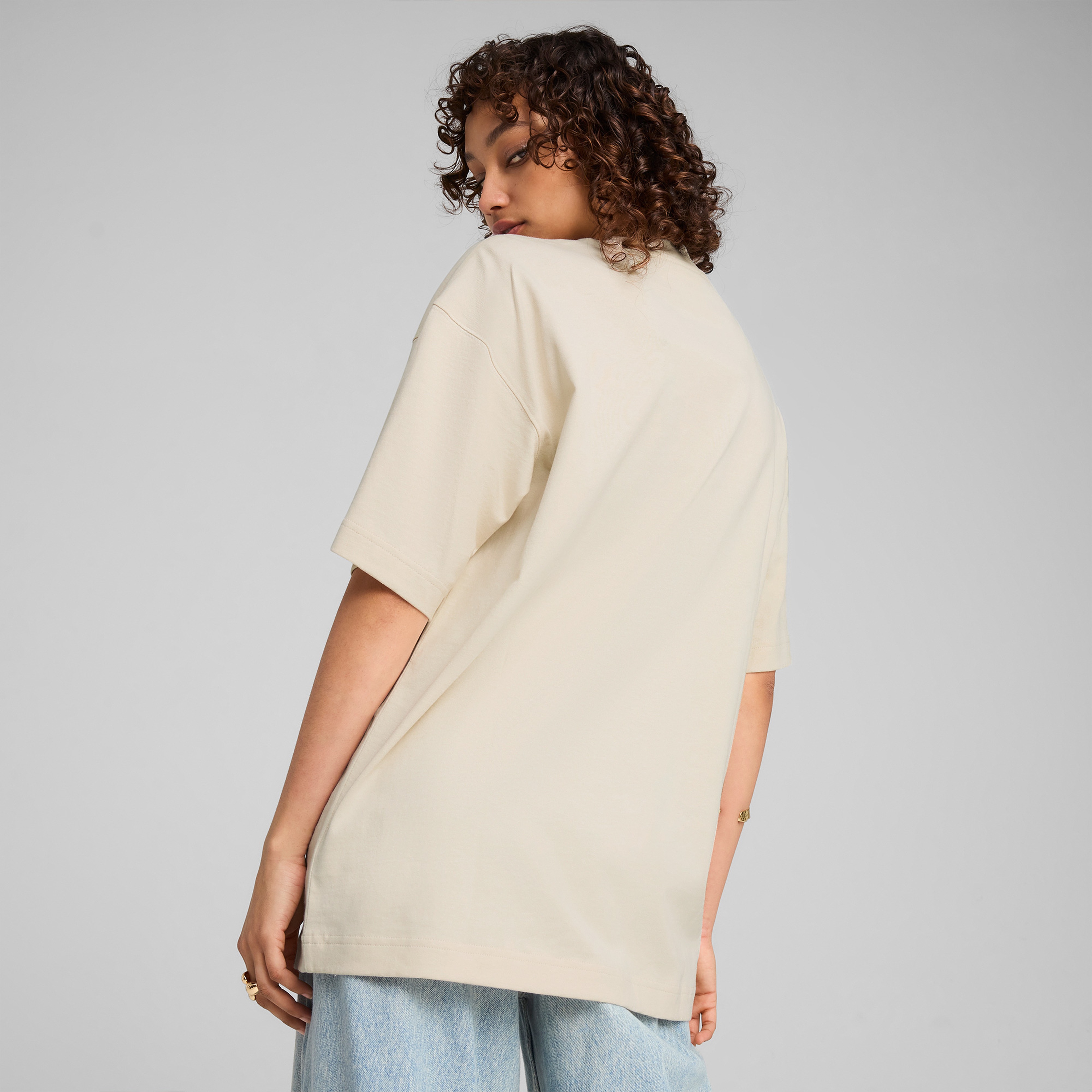 Puma Premium Ess Graphic Erkek Krem T-Shirt