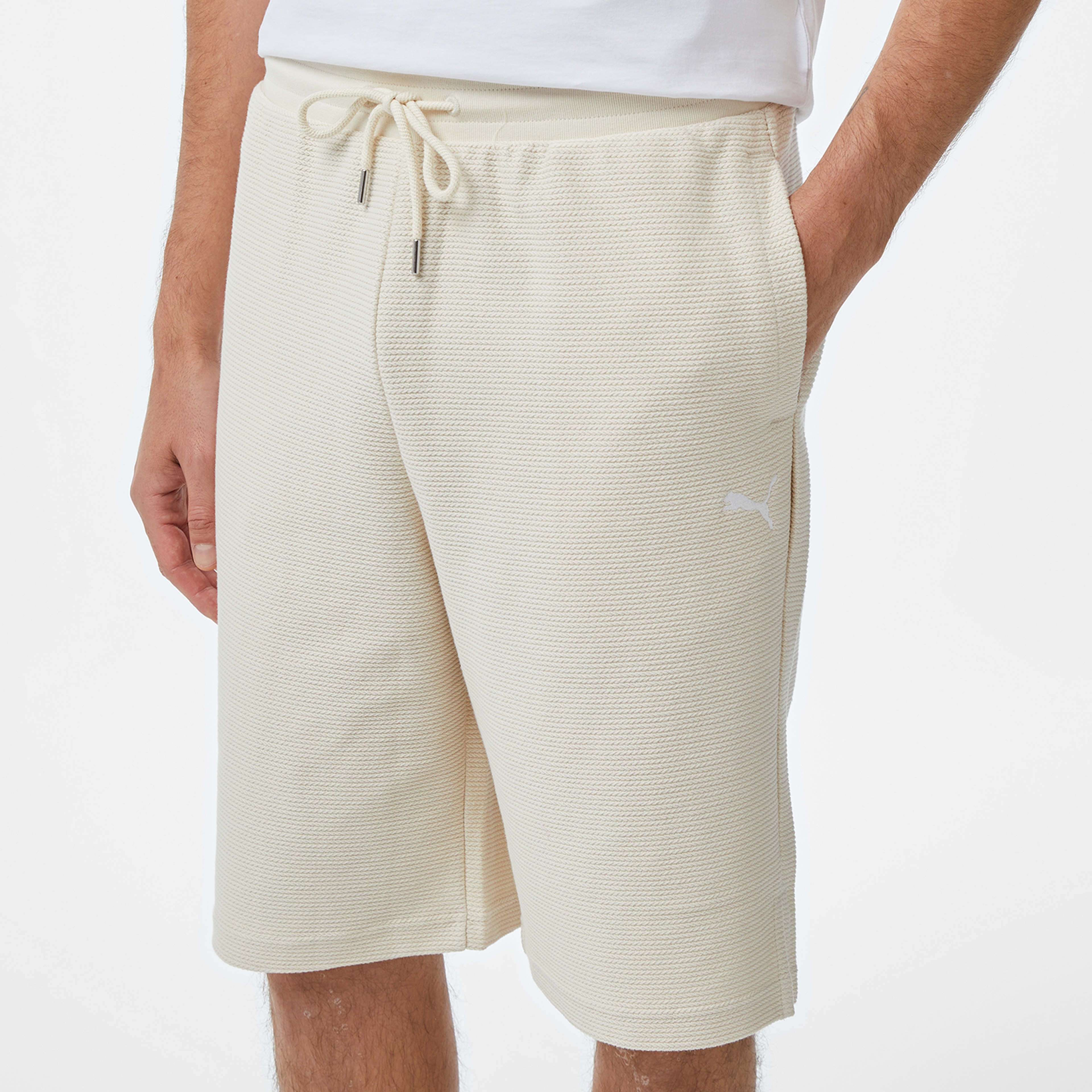 Puma Premium Ess Jacquard Erkek Krem Şort