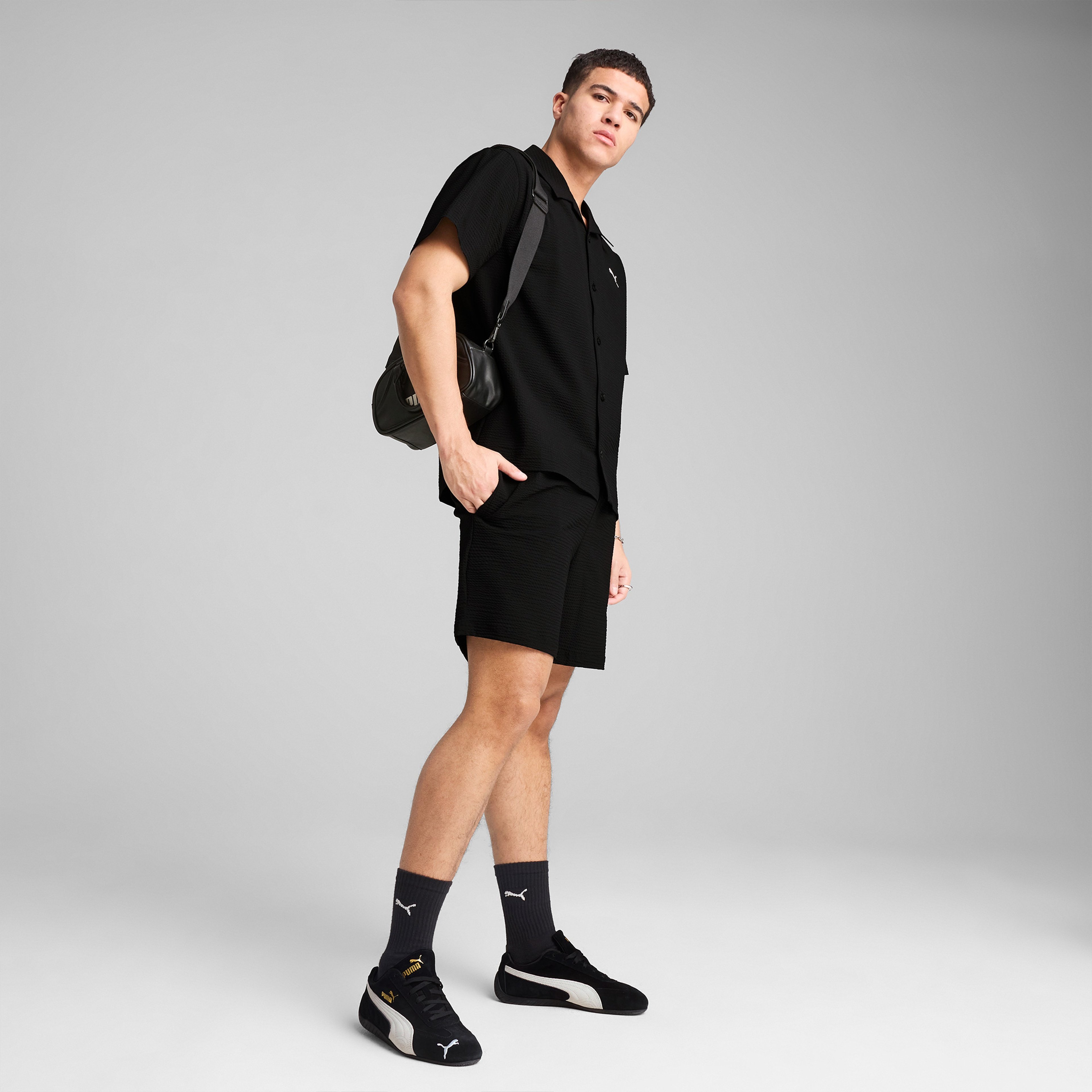 Puma Wardrobe Ess Relaxed Erkek Siyah Gömlek