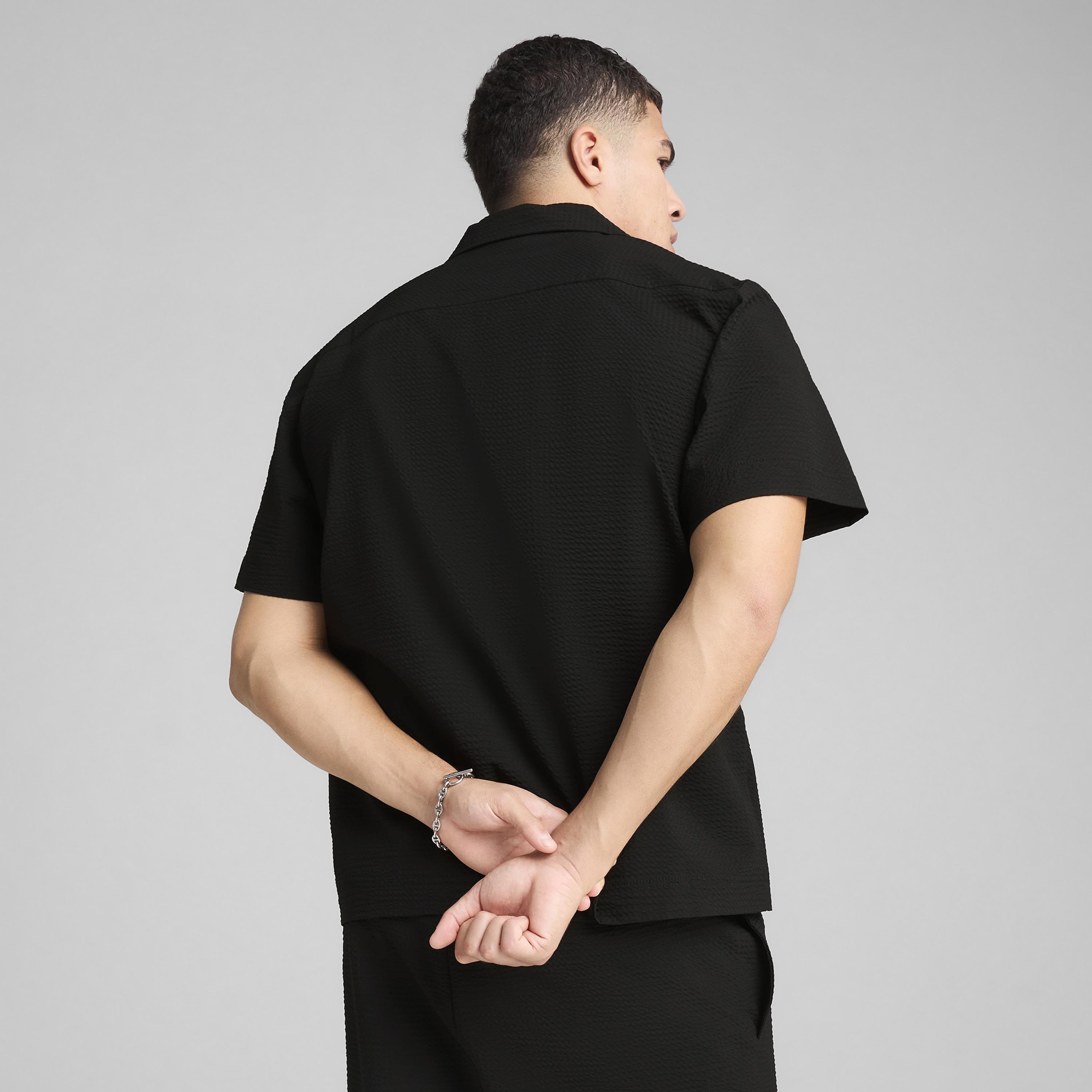 Puma Wardrobe Ess Relaxed Erkek Siyah Gömlek