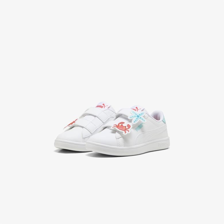 Puma Smash 3 0 Badges Yengeç&Yıldız Figürlü Çocuk Beyaz Spor Ayakkabı