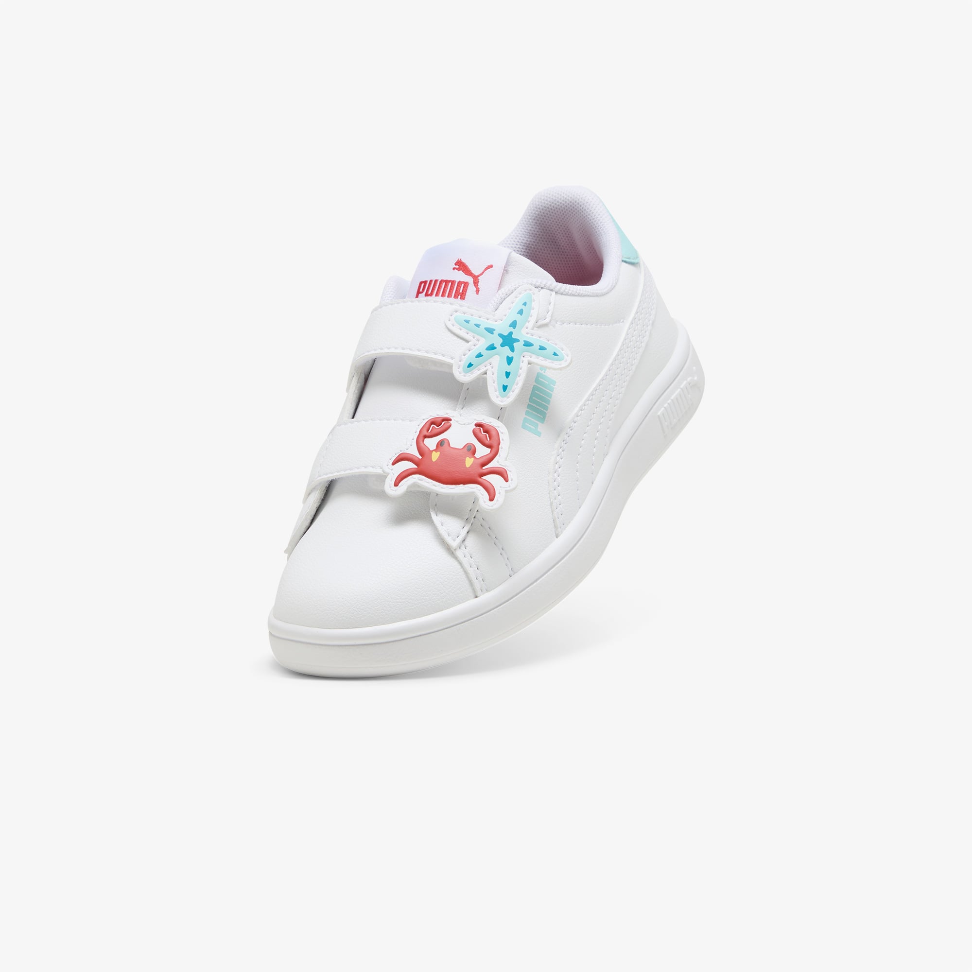 Puma Smash 3 0 Badges Yengeç&Yıldız Figürlü Çocuk Beyaz Spor Ayakkabı