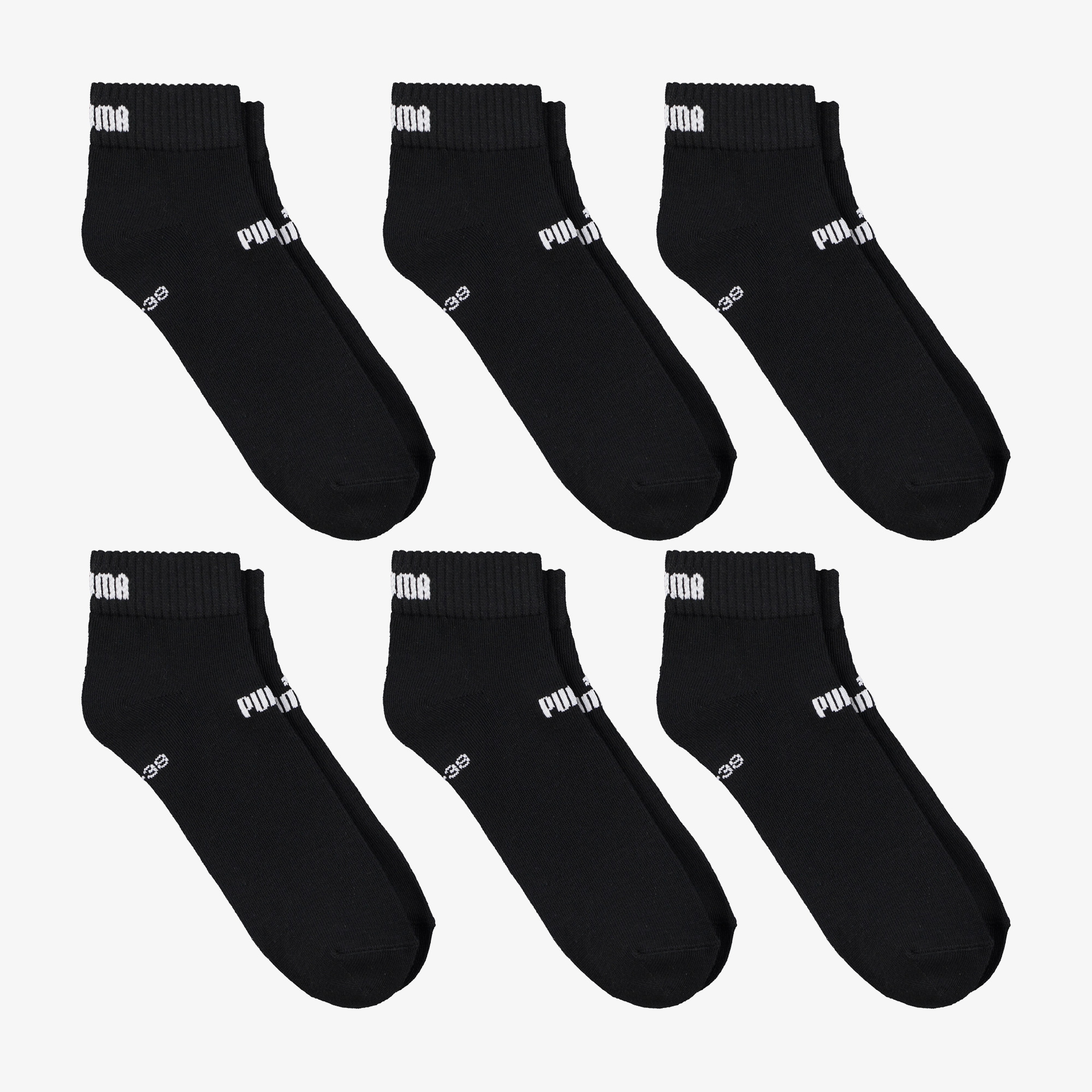 Puma Elements Quarter Unisex Siyah 6'lı Çorap