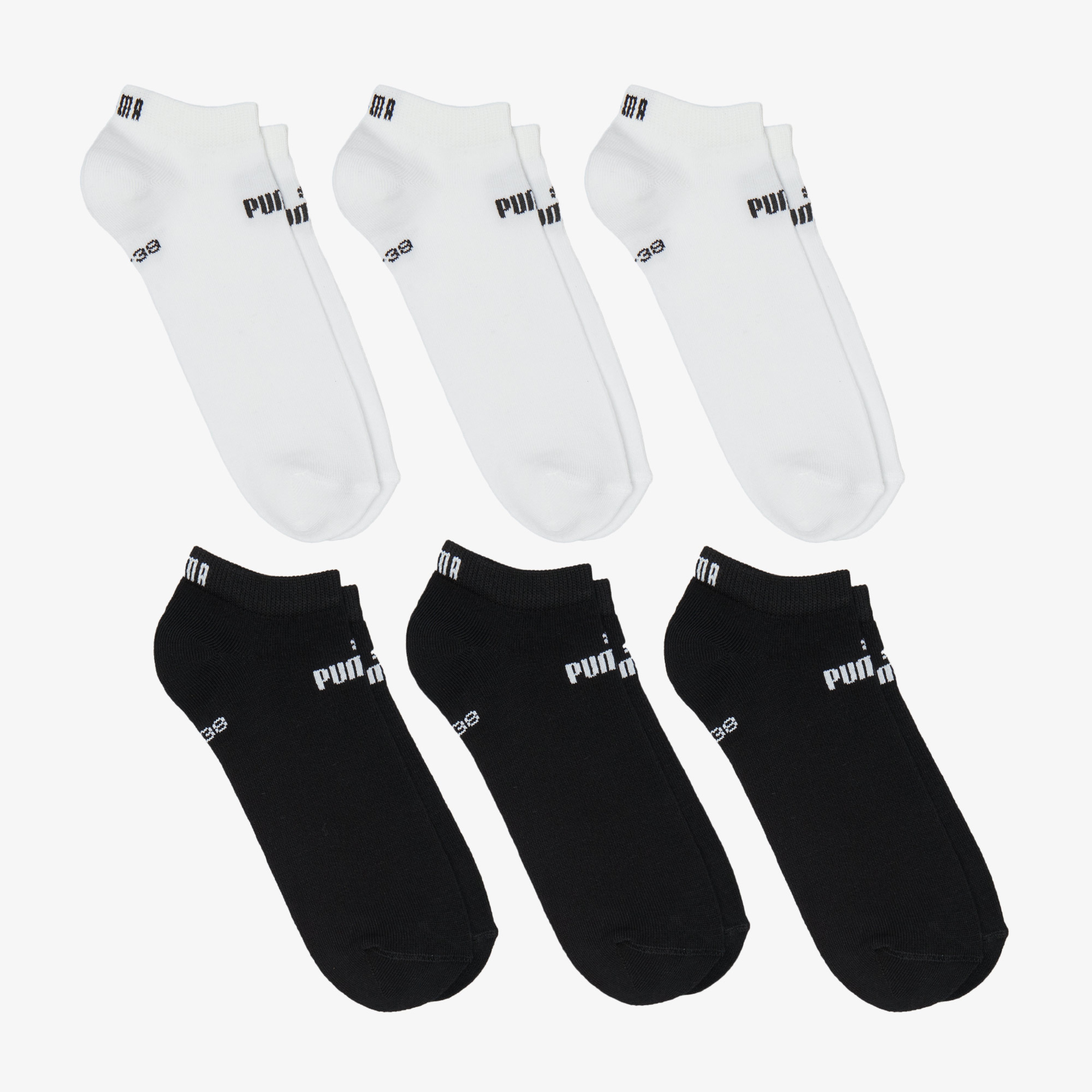 Puma Elements Sneaker Unisex Beyaz/Siyah 6'lı Çorap