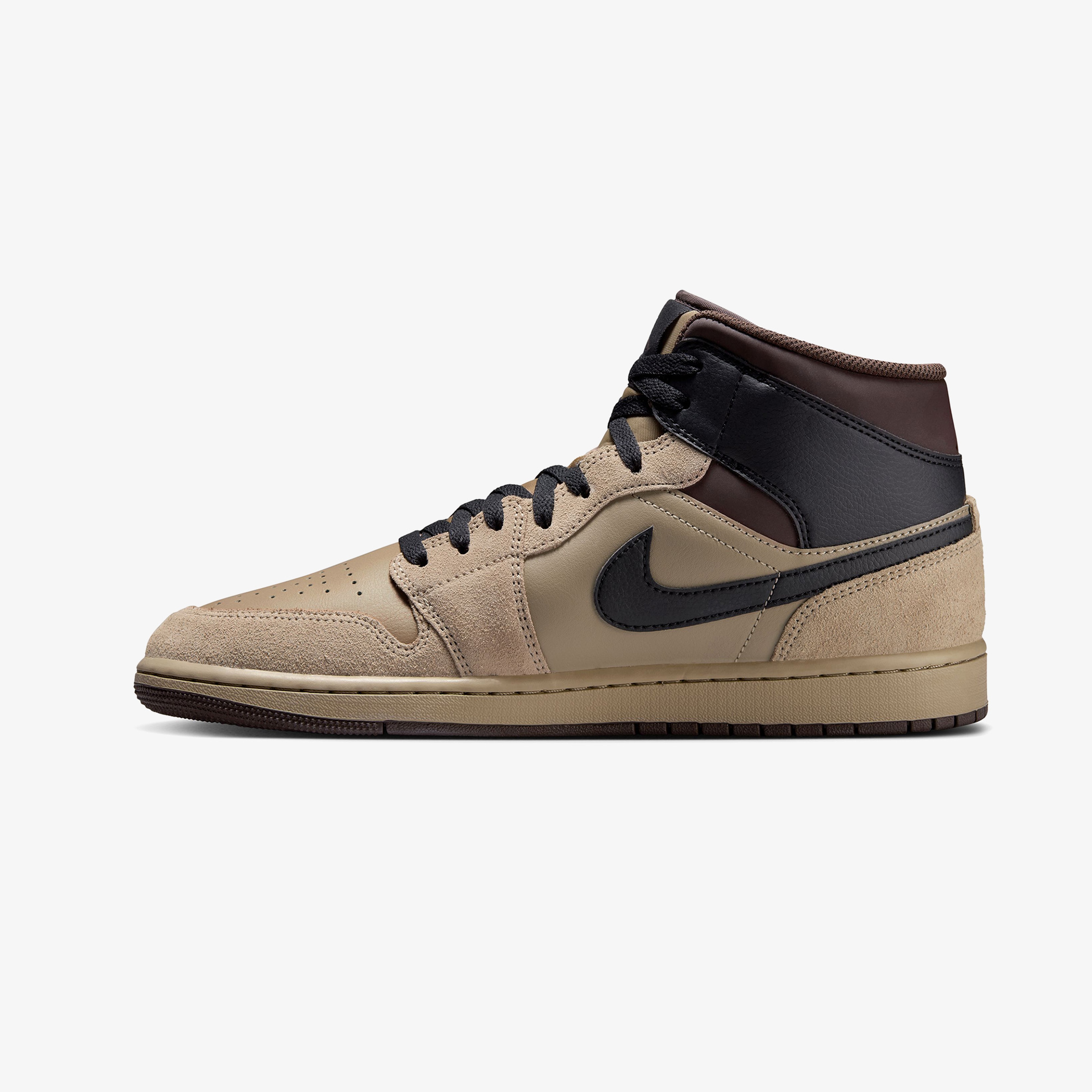 Nike Air Jordan 1 Mid Erkek Kahverengi Bilekli Sneaker