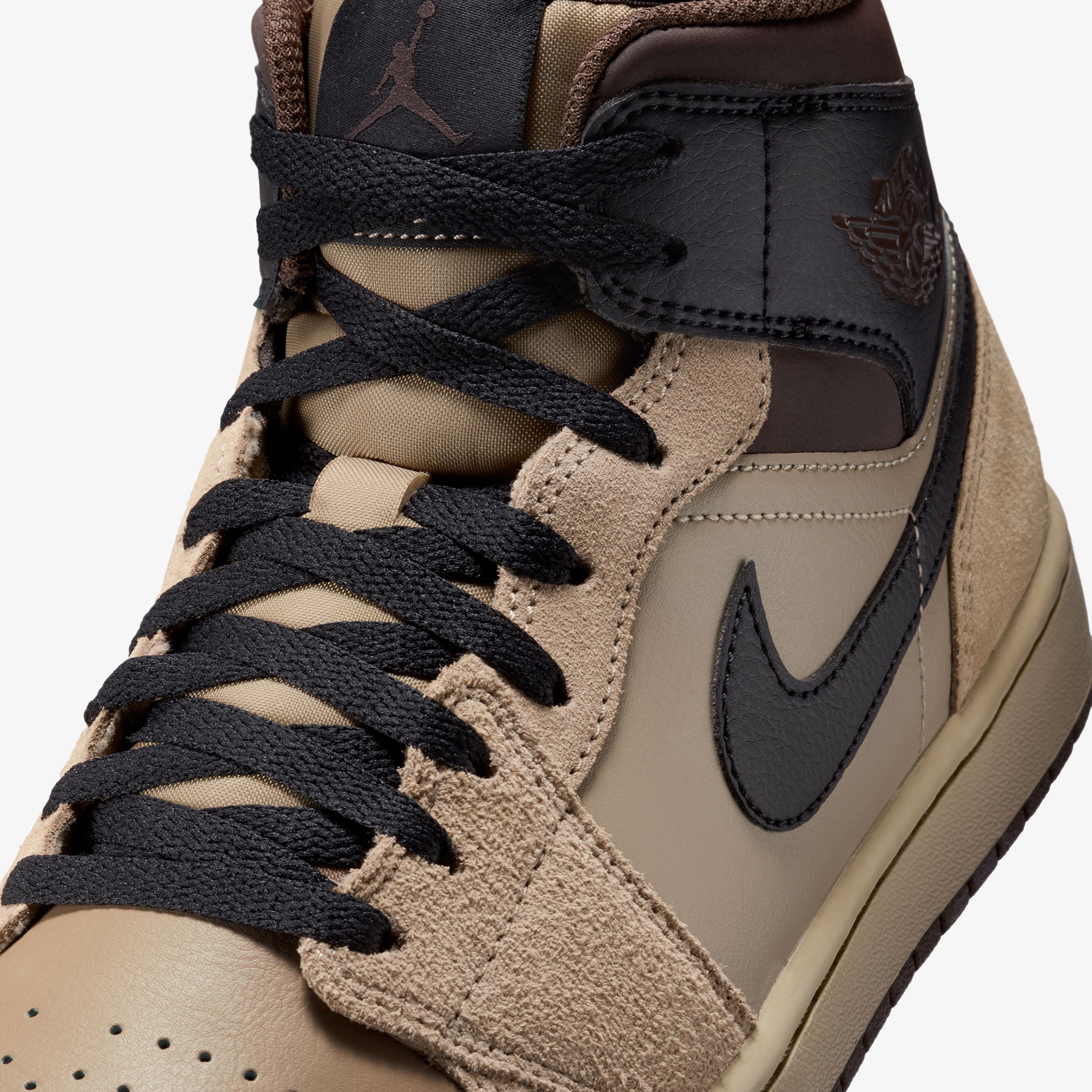Nike Air Jordan 1 Mid Erkek Kahverengi Bilekli Sneaker