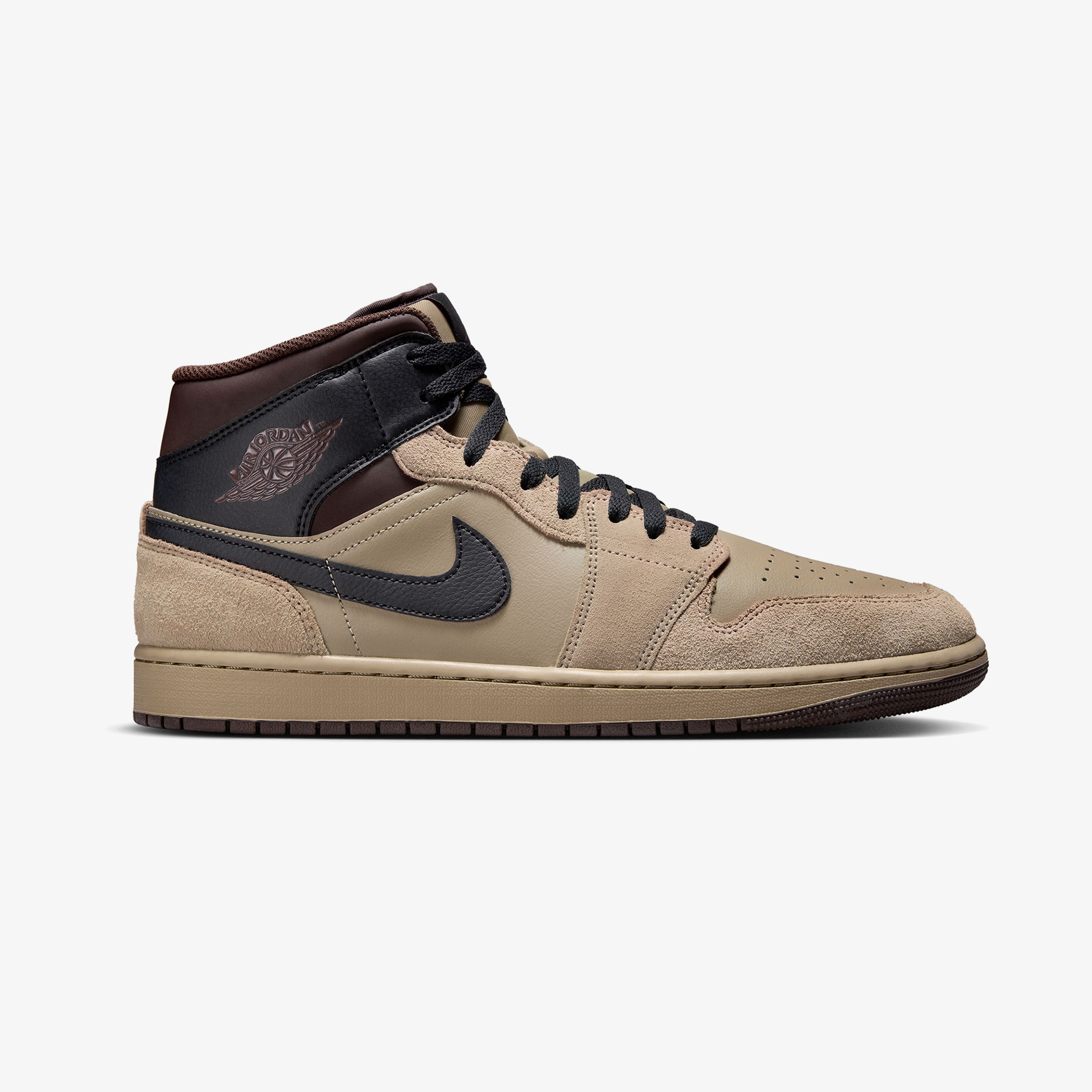 Nike Air Jordan 1 Mid Erkek Kahverengi Bilekli Sneaker