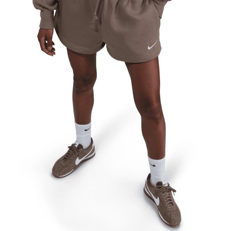 Nike Sportswear Phoenix Fleece Yüksek Belli Bol Kadın Kahverengi Şort