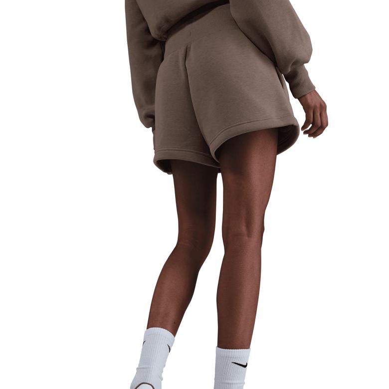 Nike Sportswear Phoenix Fleece Yüksek Belli Bol Kadın Kahverengi Şort