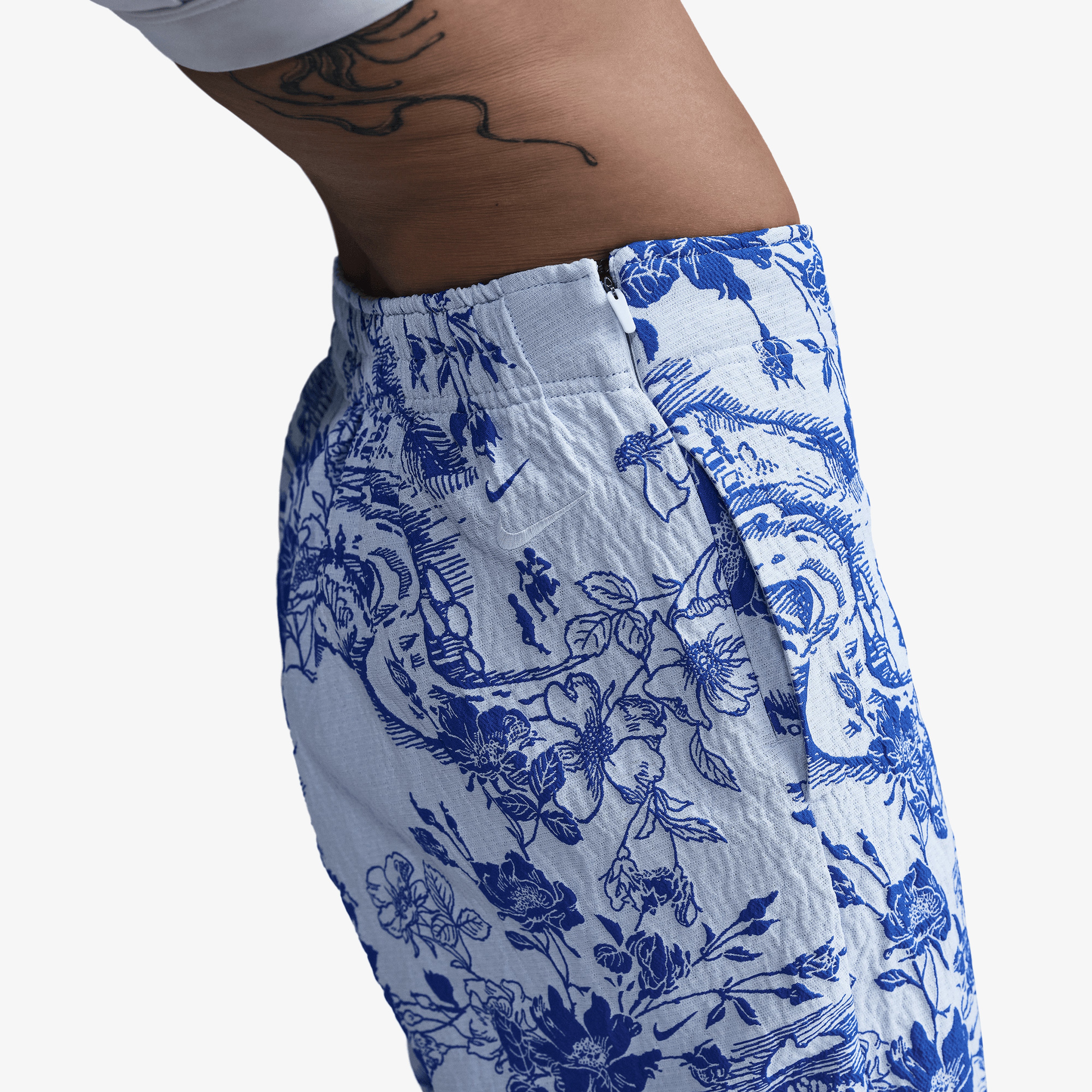 Nike Sportswear Collection Jacquard Kadın Mavi Eşofman Altı