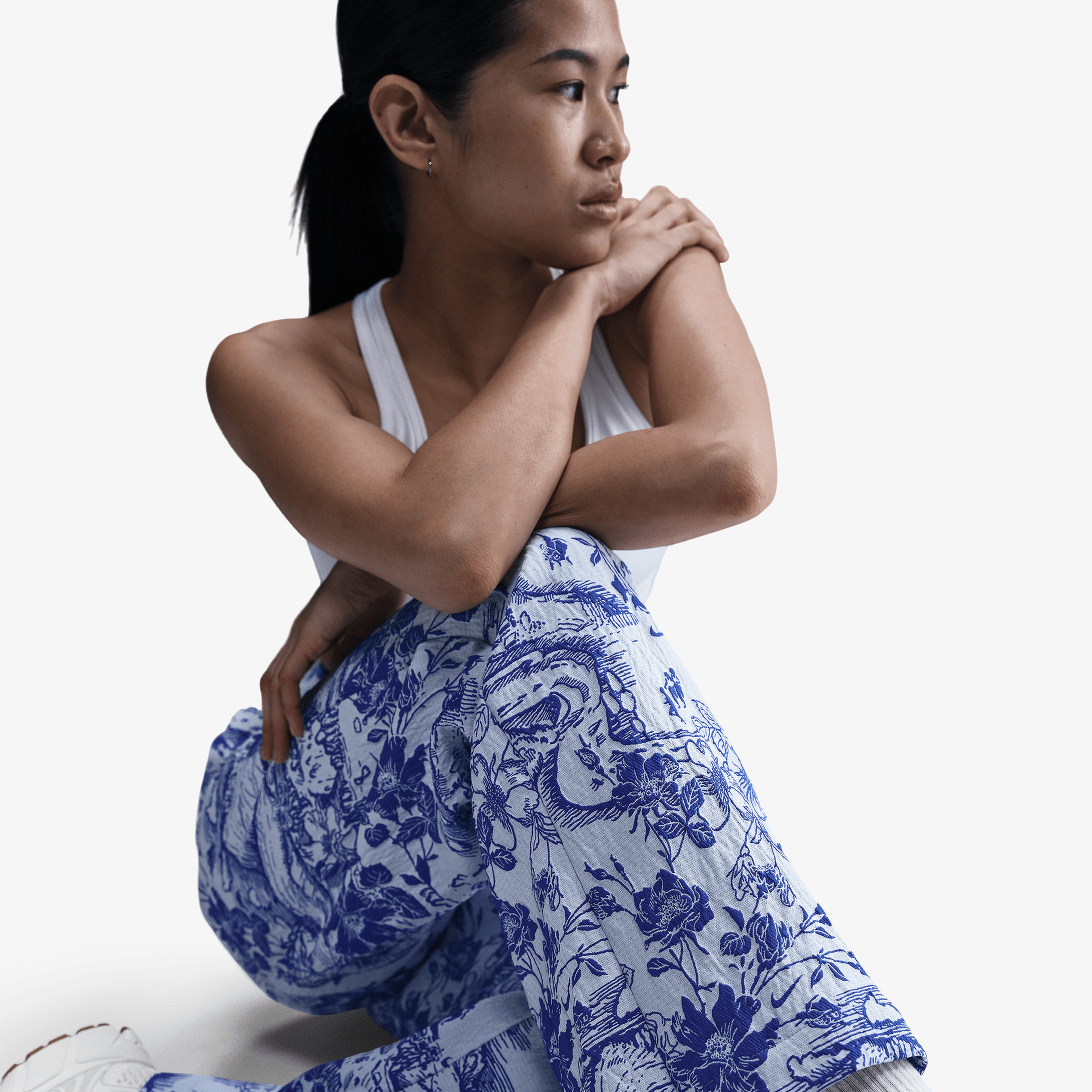 Nike Sportswear Collection Jacquard Kadın Mavi Eşofman Altı