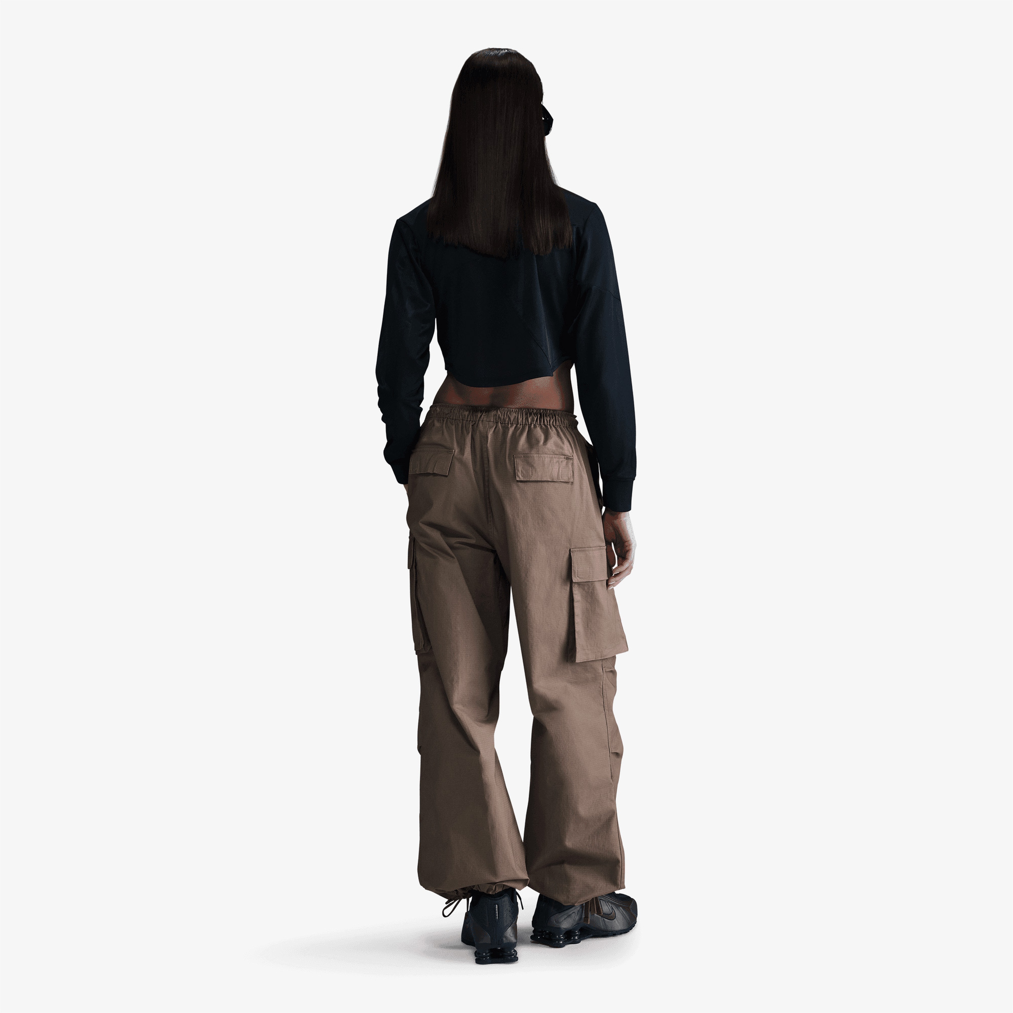 Nike Sportswear Woven Fabric High Waisted Kadın Kahverengi Kargo Pantolon