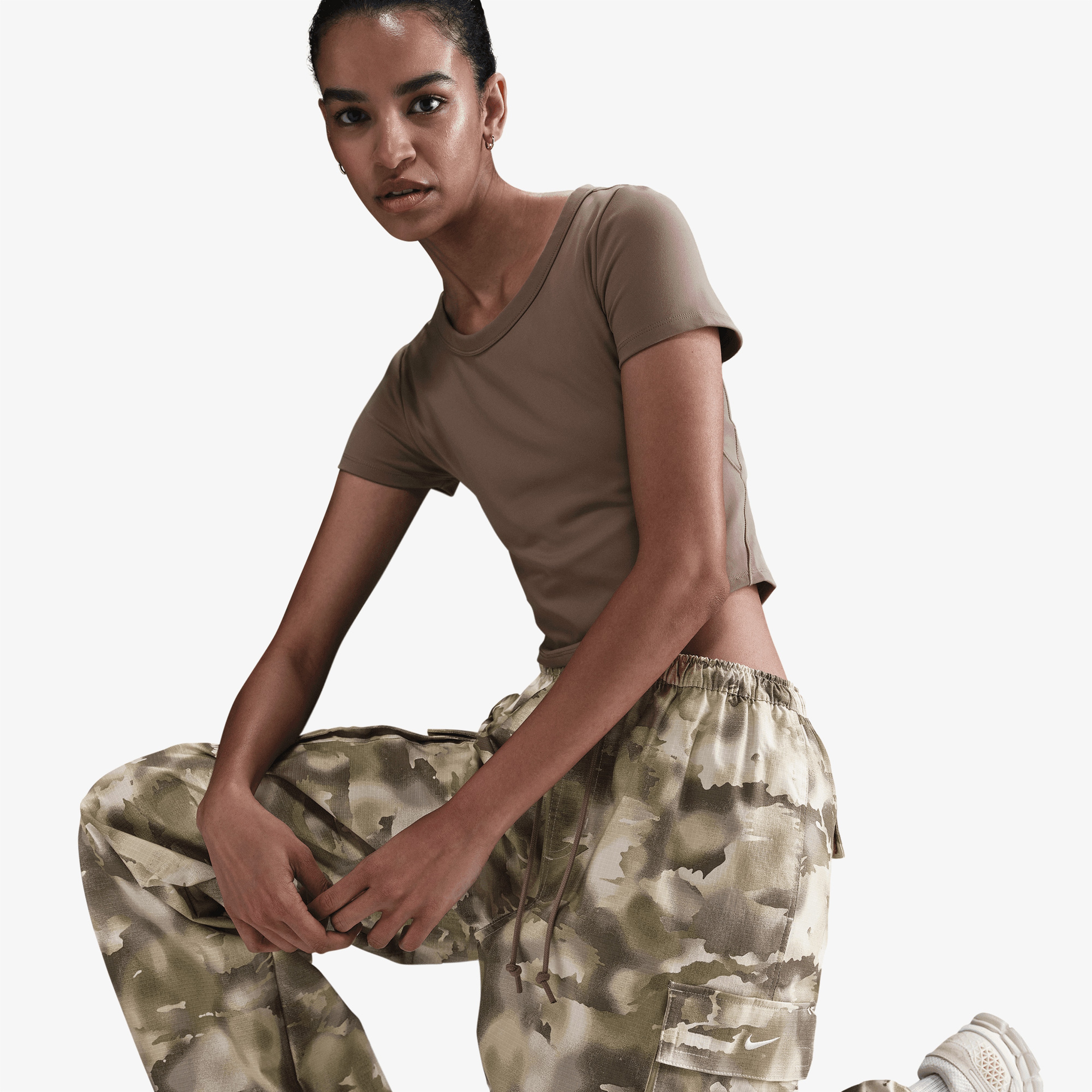 Nike Sportswear Camo Cargo Dance Kadın Beyaz Eşofman Altı