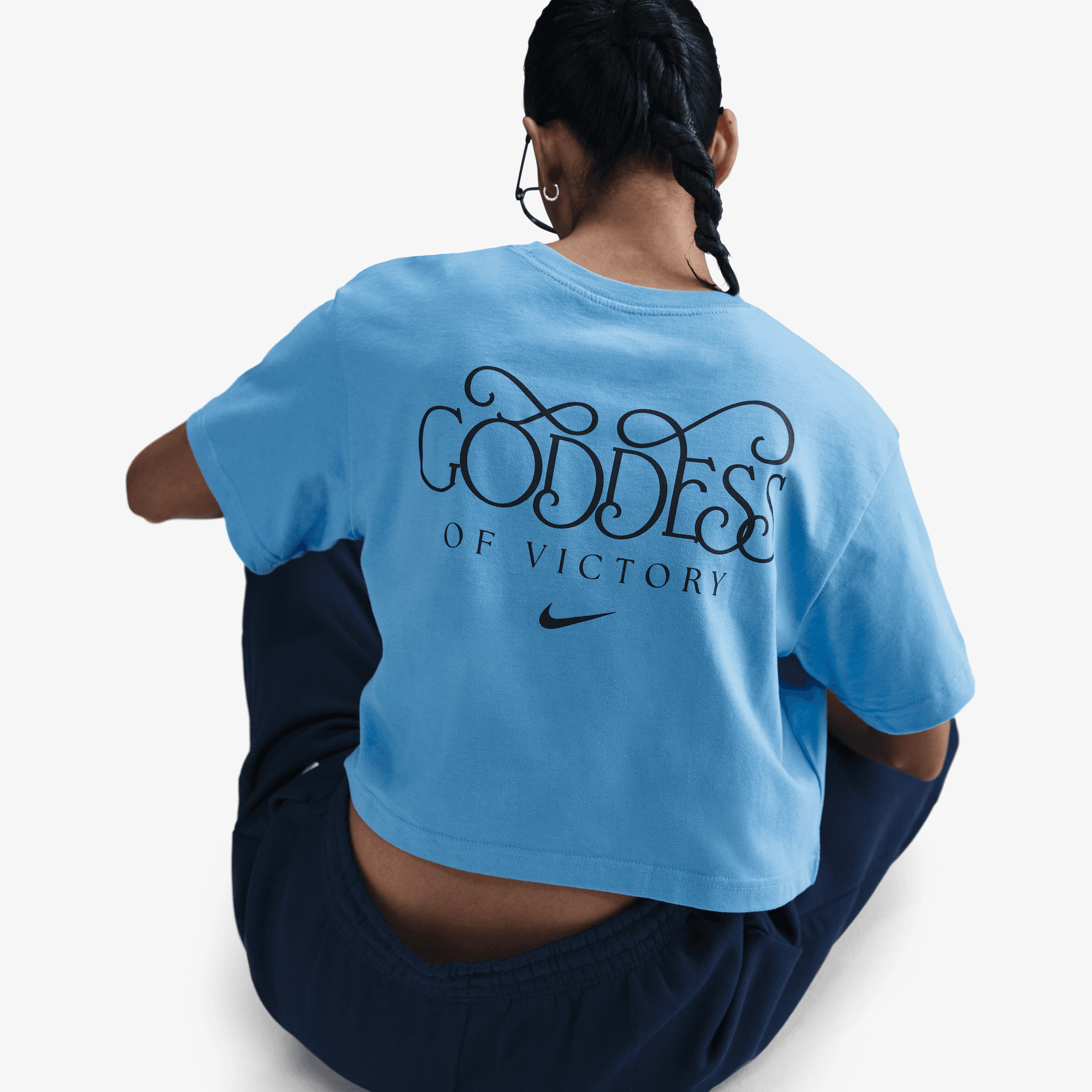 Nike Sportswear Crop Kadın Mavi T-Shirt