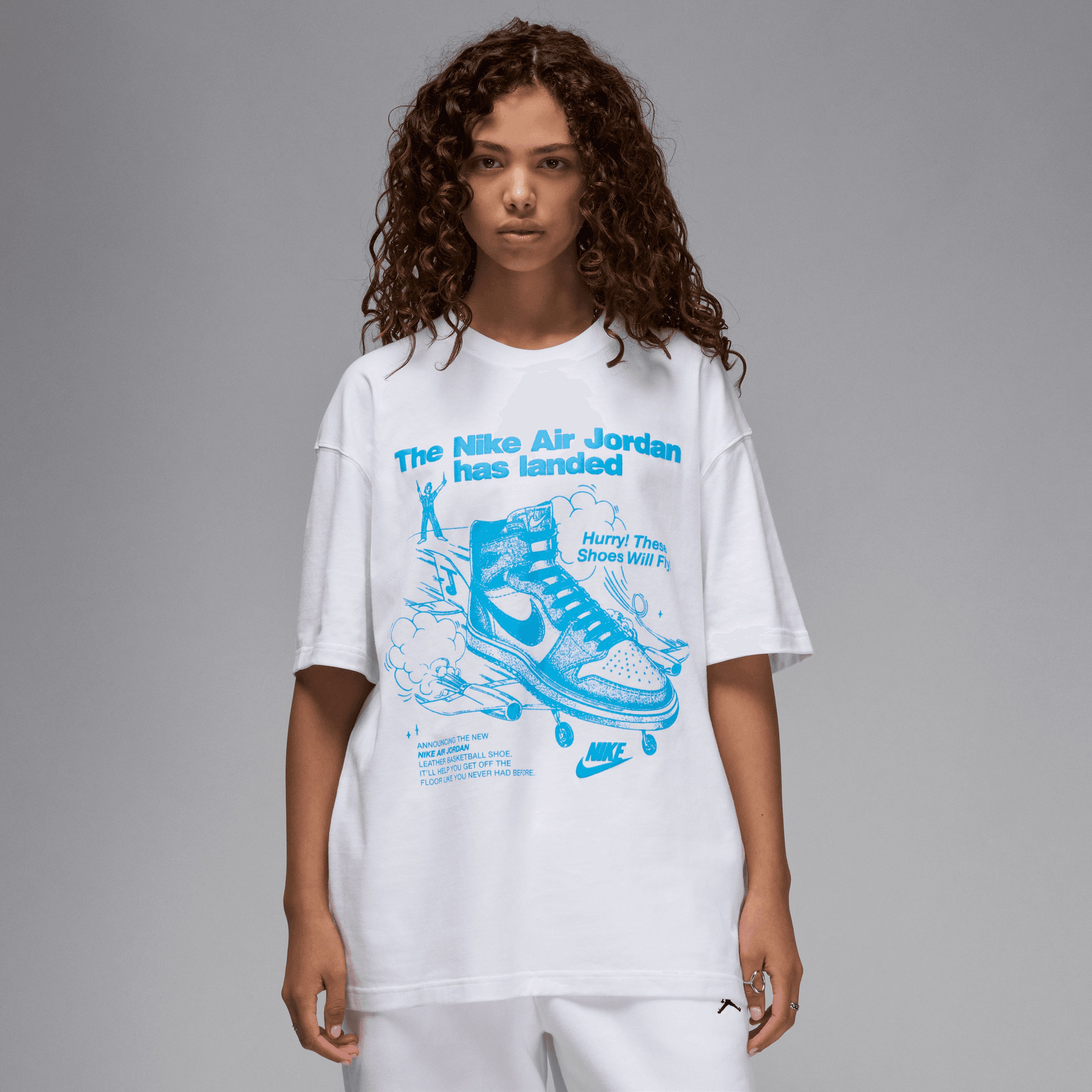 Jordan Oversized Kadın Beyaz T-Shirt