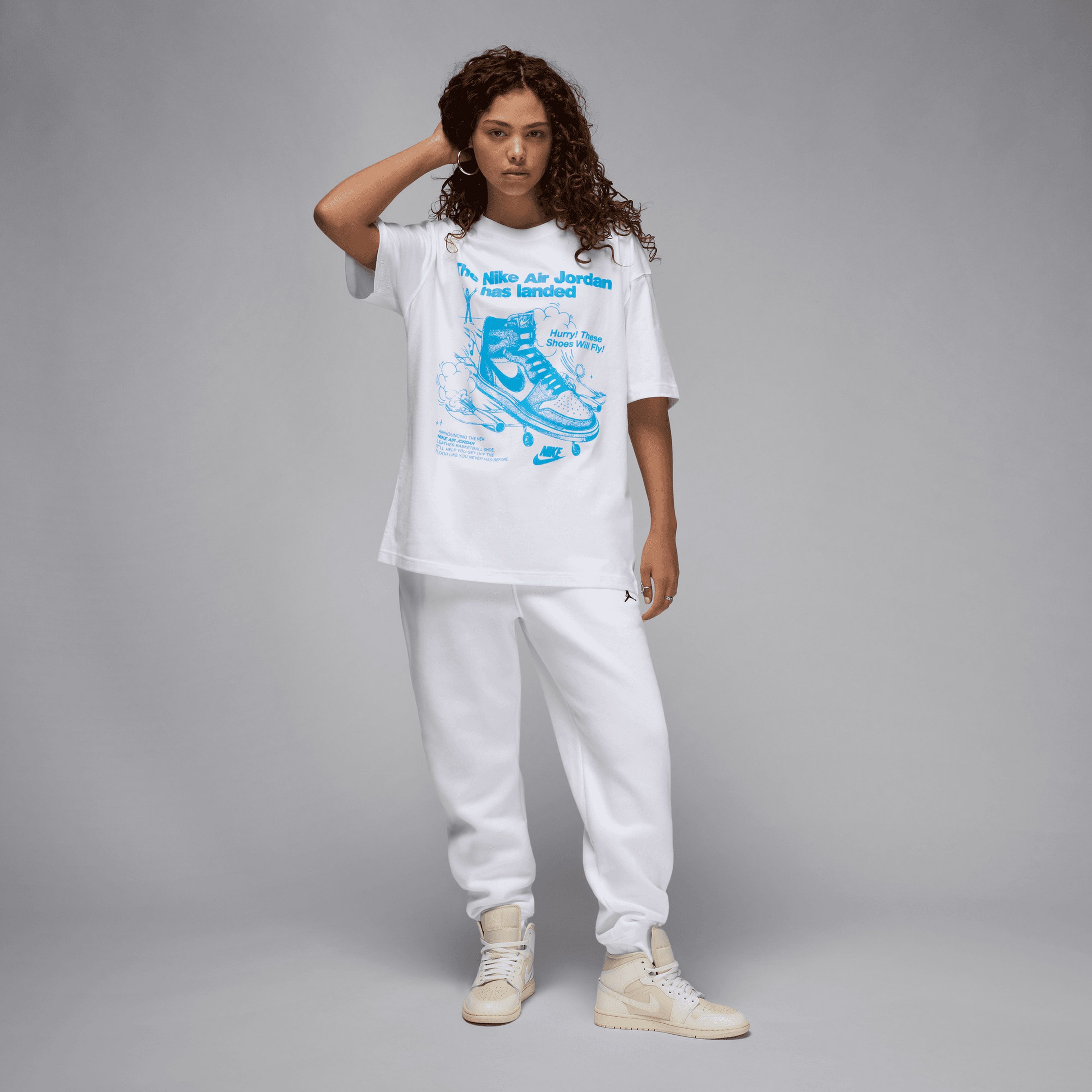 Jordan Oversized Kadın Beyaz T-Shirt