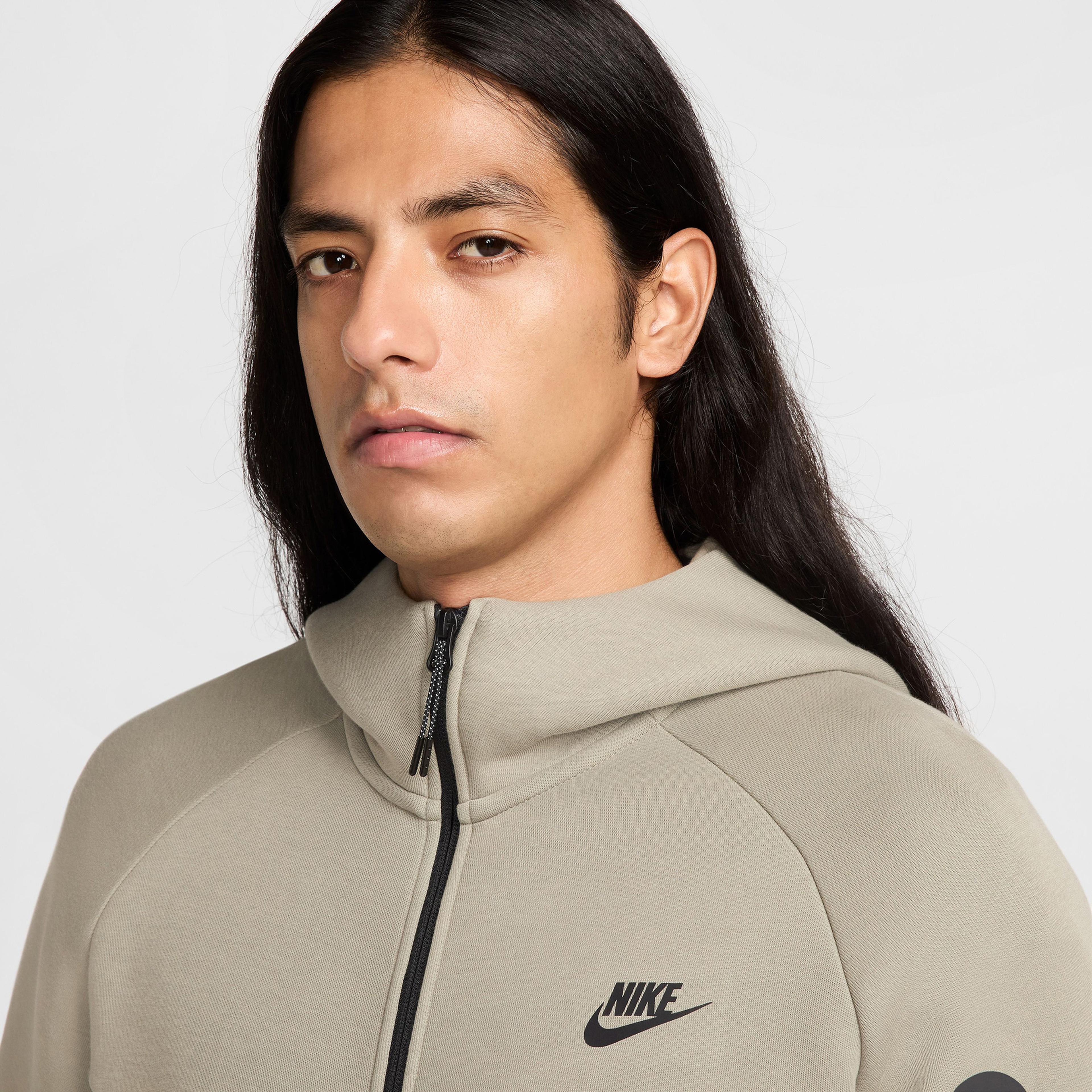 Nike Tech Fleece Full Zip Windrunner Erkek Haki Sweatshirt