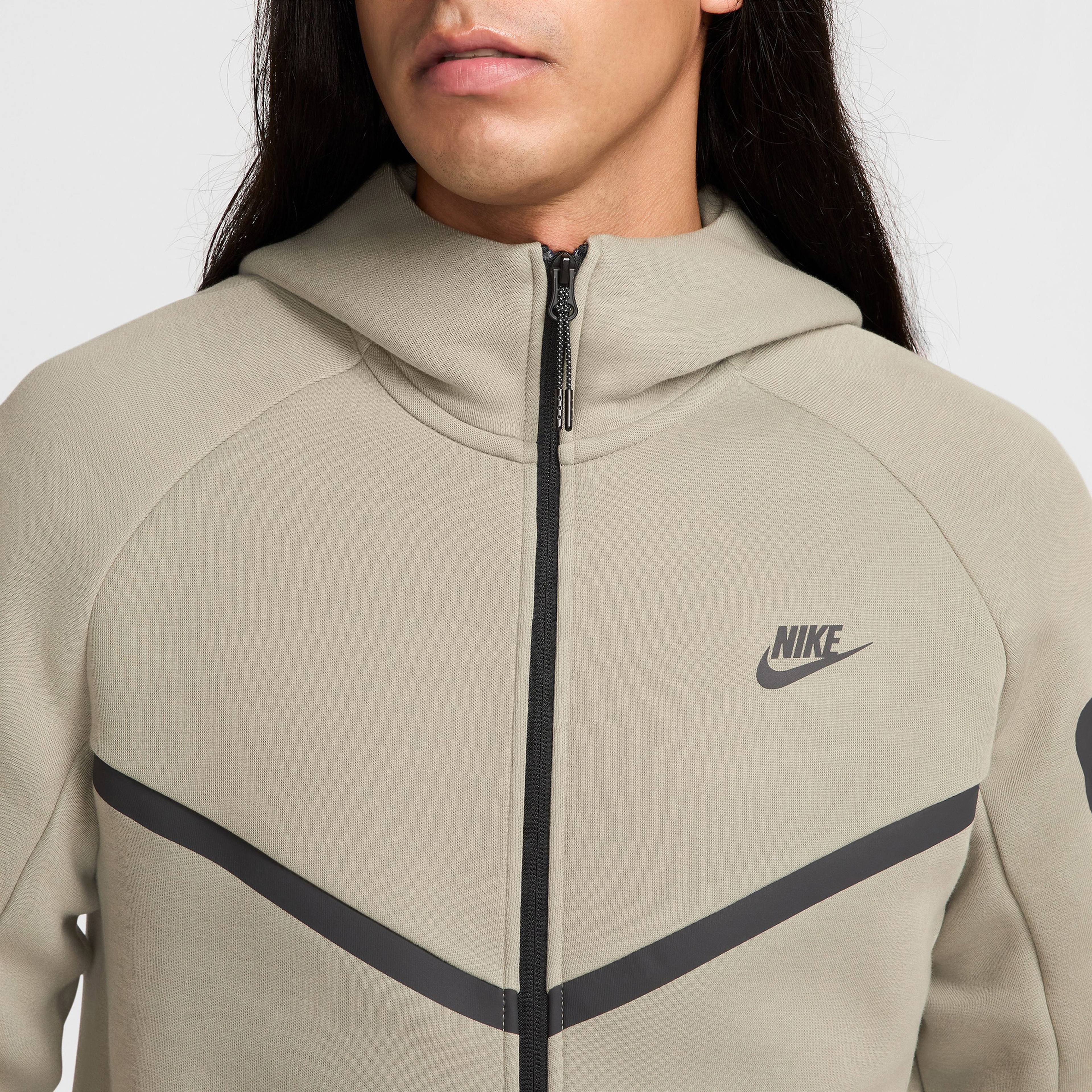 Nike Tech Fleece Full Zip Windrunner Erkek Haki Sweatshirt