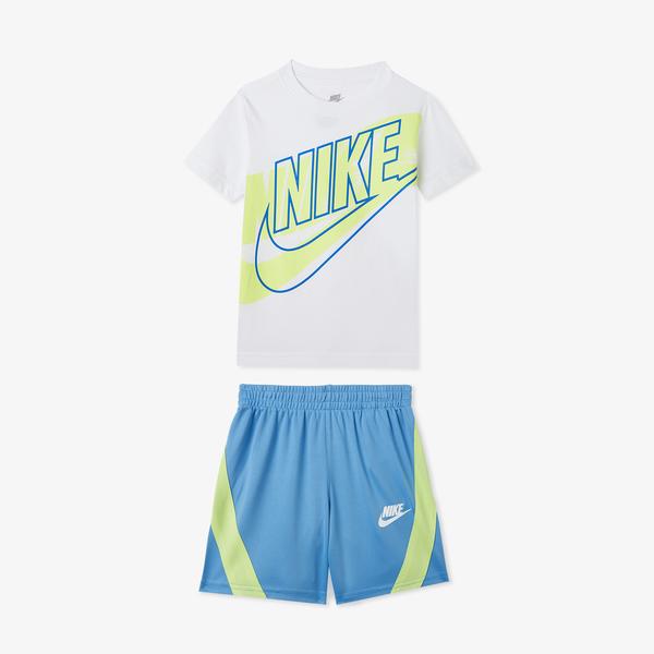 Nike Sportswear On The Move Çocuk Beyaz Mavi Şort Takım